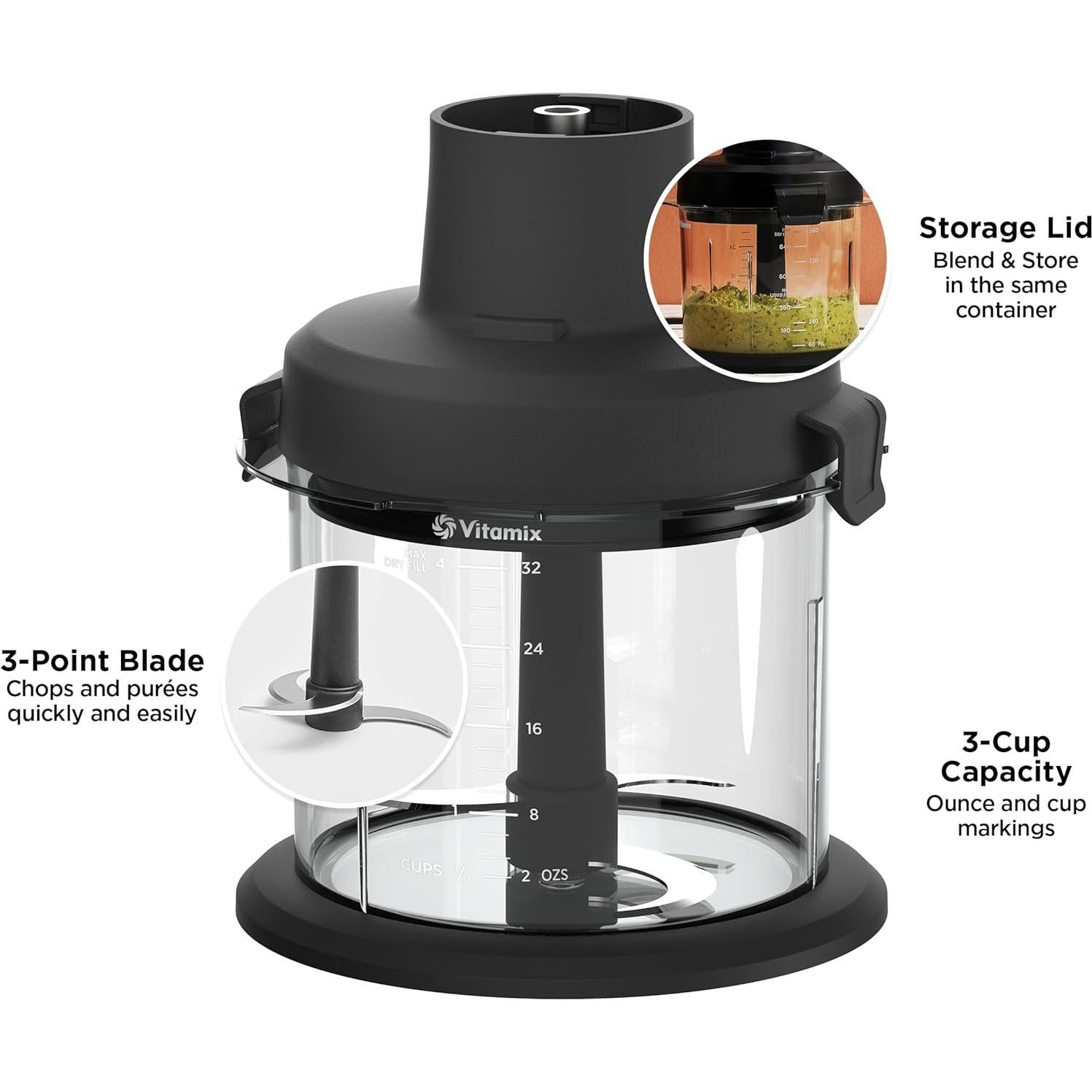 Mini Picadora Vitamix 3 Tazas Acero Inoxidable BPA Libre