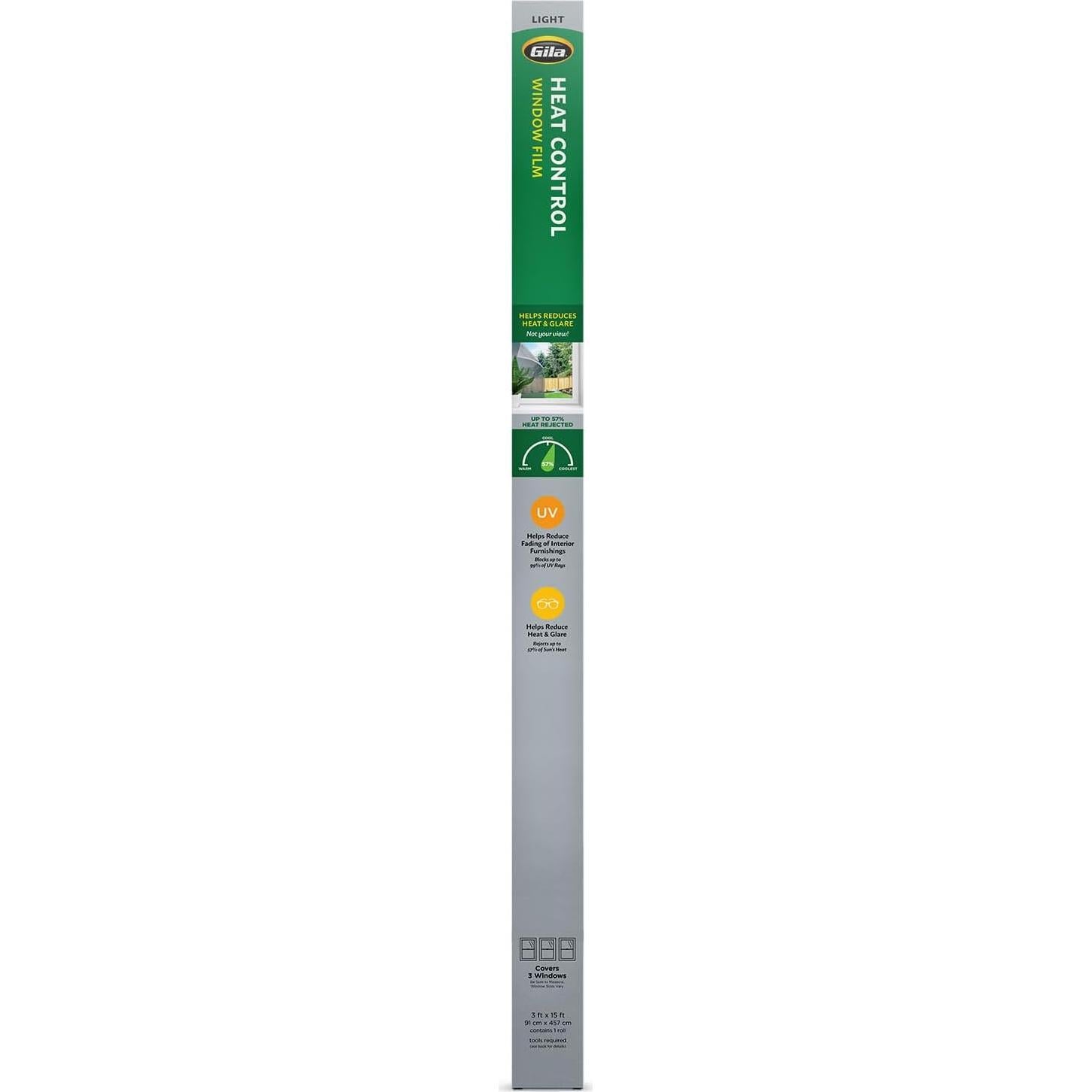 Película Adhesiva Gila Control de Calor 91.4cm x 4.57m Gris