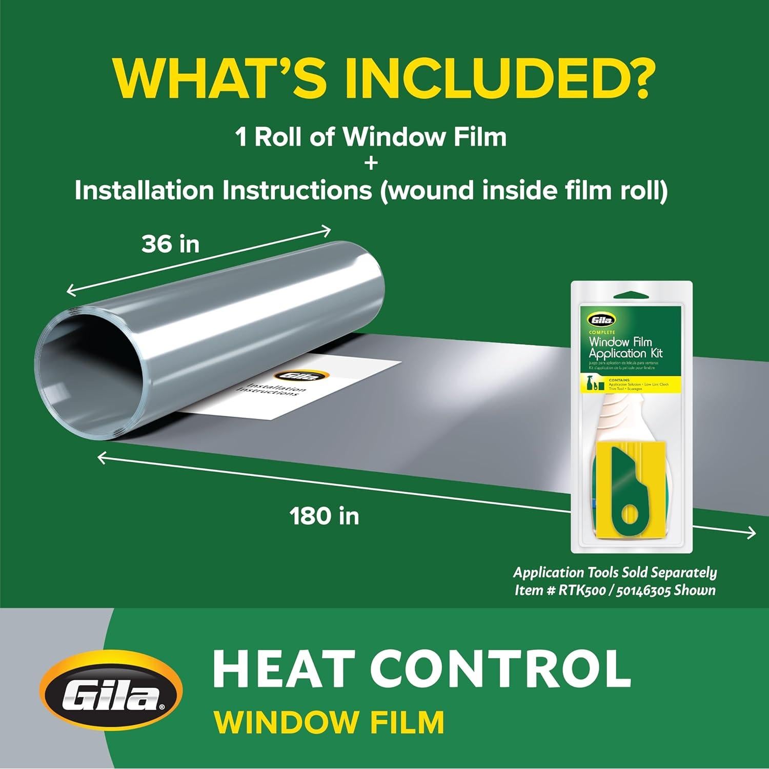 Película Adhesiva Gila Control de Calor 91.4cm x 4.57m Gris
