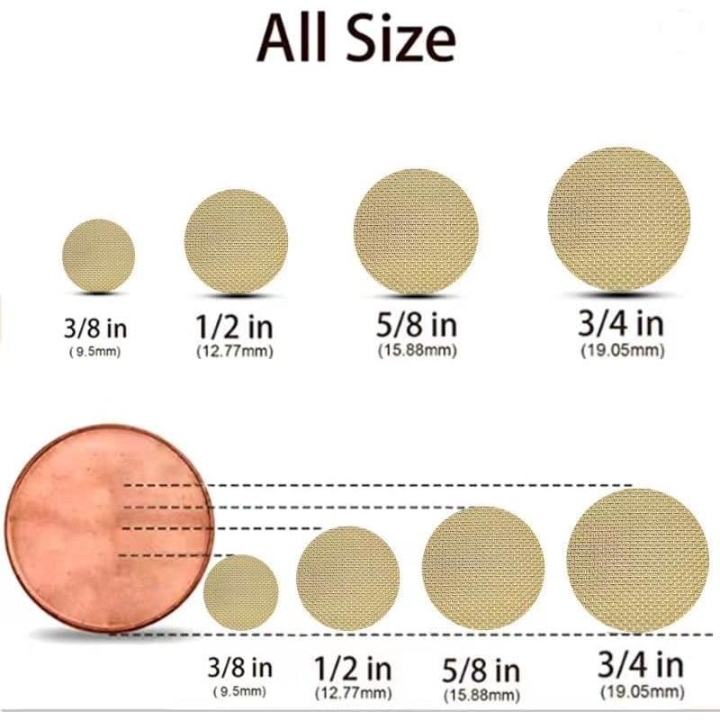 200 Pantallas de Latón 0.375" IKKKC con Caja de Almacenamiento