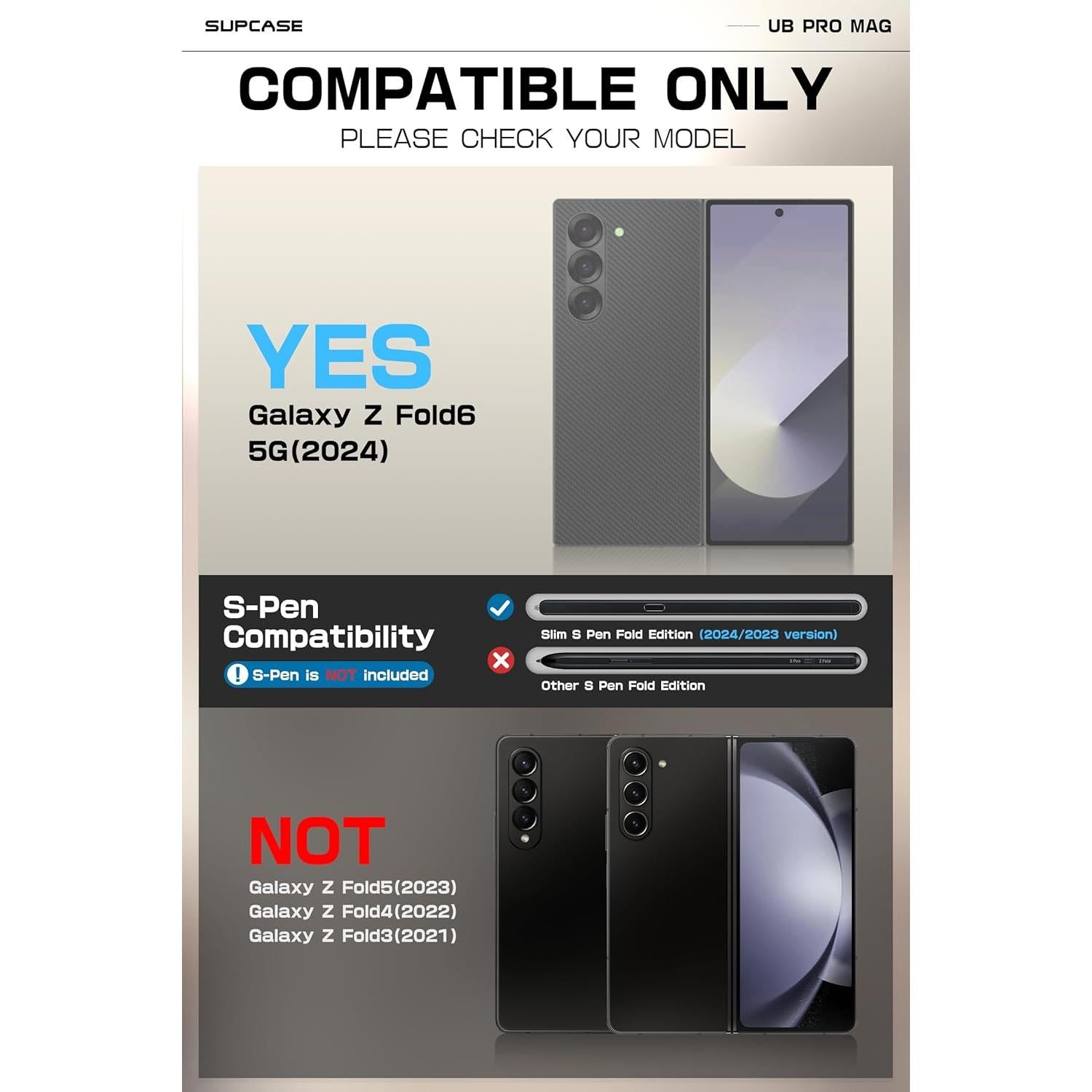 Funda SUPCASE para Galaxy Z Fold 6 con Soporte S Pen