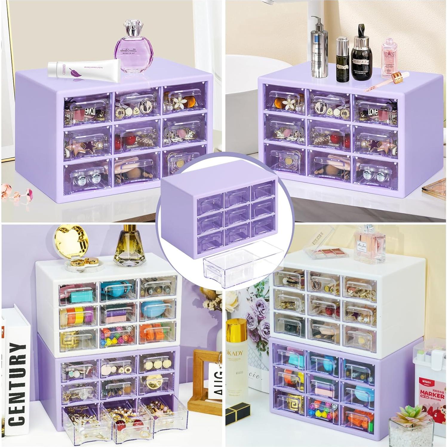 Organizador de Escritorio MYKASEN 9 Cajones Plástico Transparente 24.9x16x15cm