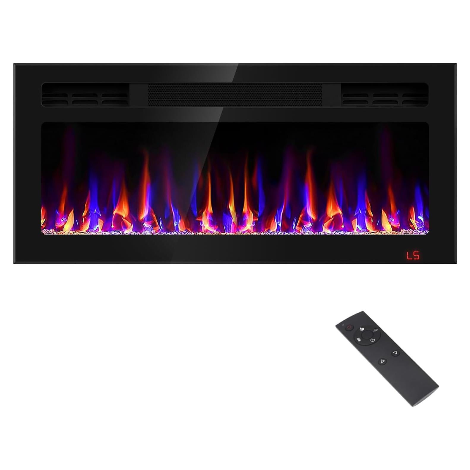 Chimenea Eléctrica Recesada Sixfivsevn 91.4 cm, Control Remoto