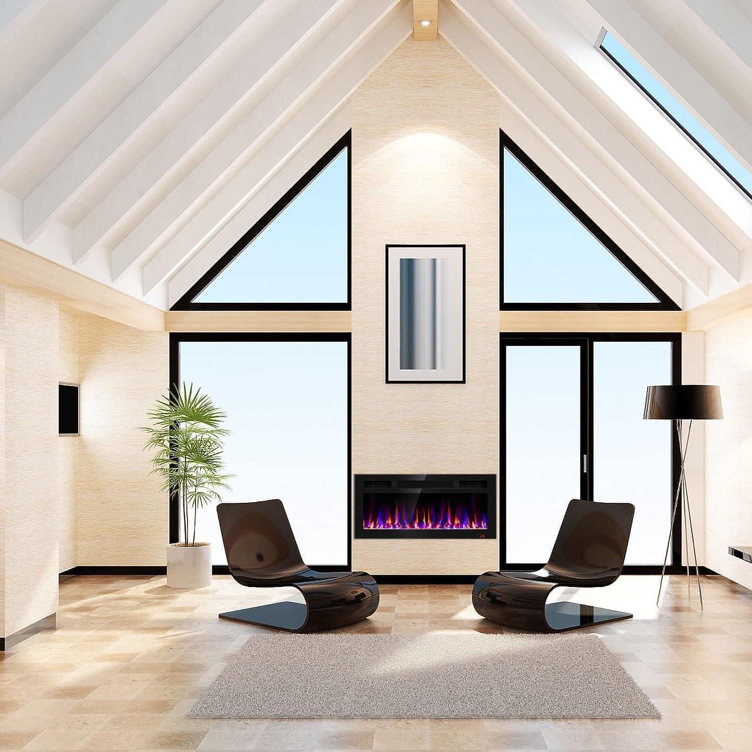 Chimenea Eléctrica Recesada Sixfivsevn 91.4 cm, Control Remoto