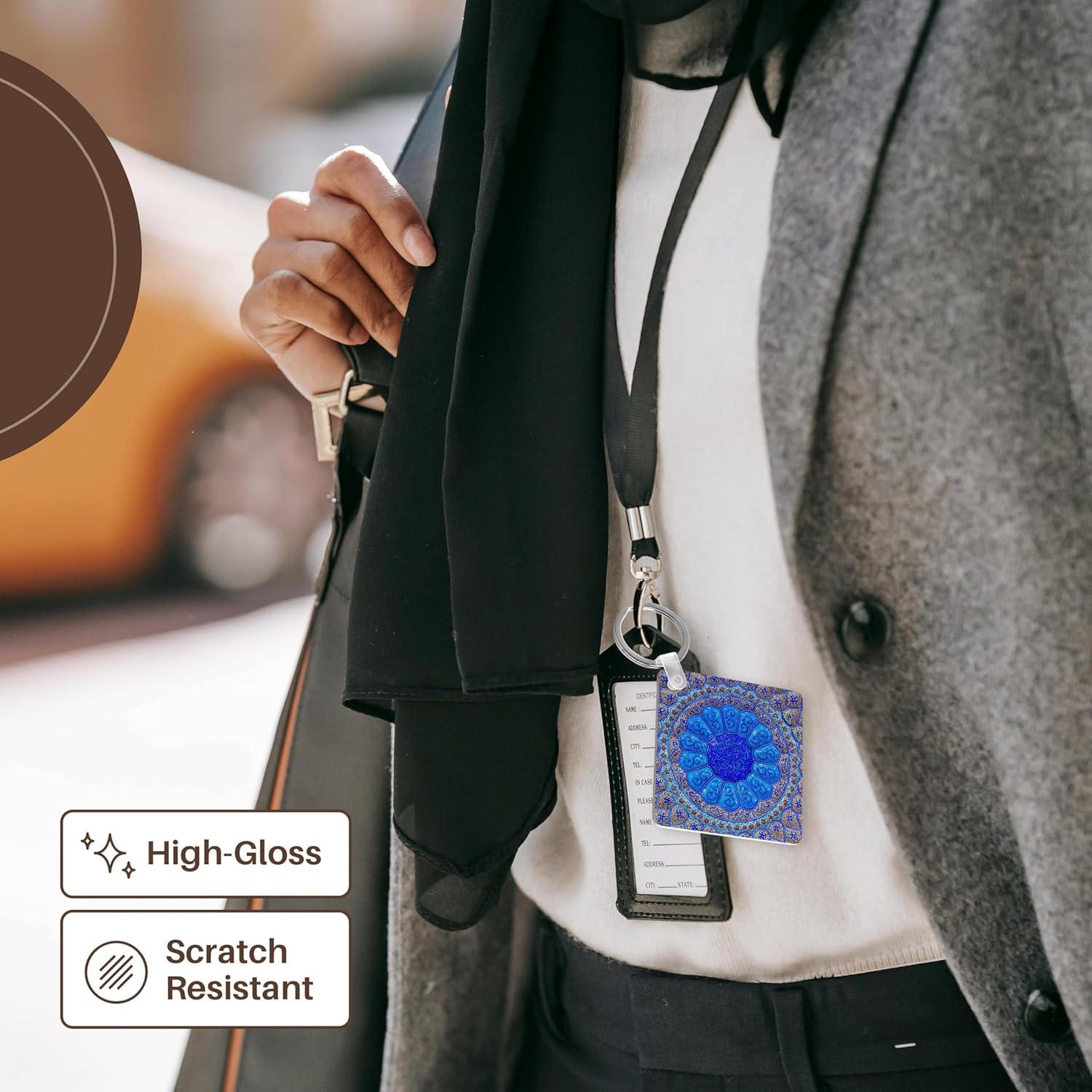 Llavero de Cerámica Islámica 3dRose - Juego de 2 Unidades