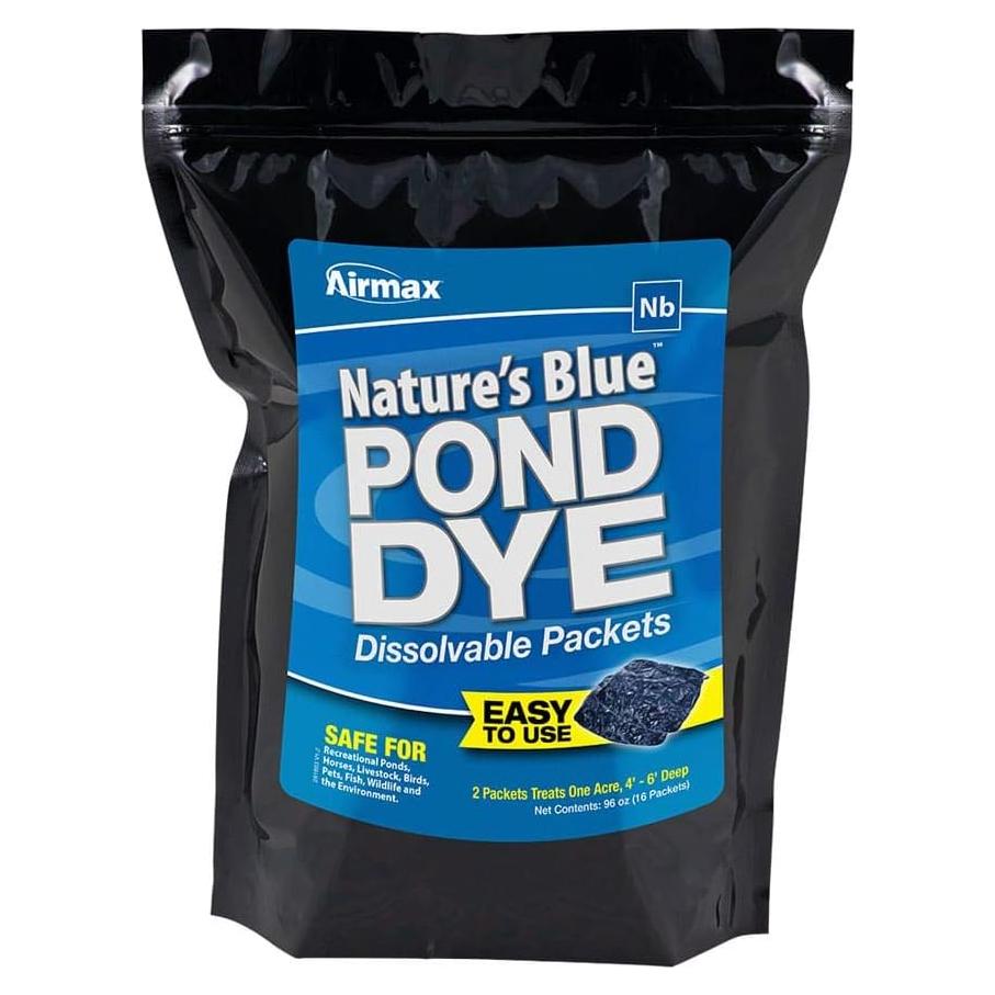 Colorante Azul Natural para Estanques Airmax - 16 Paquetes Solubles