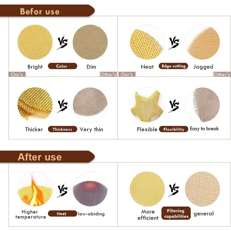 200 Pantallas de Tubo de Latón Premium 1.27 cm con Caja Metal