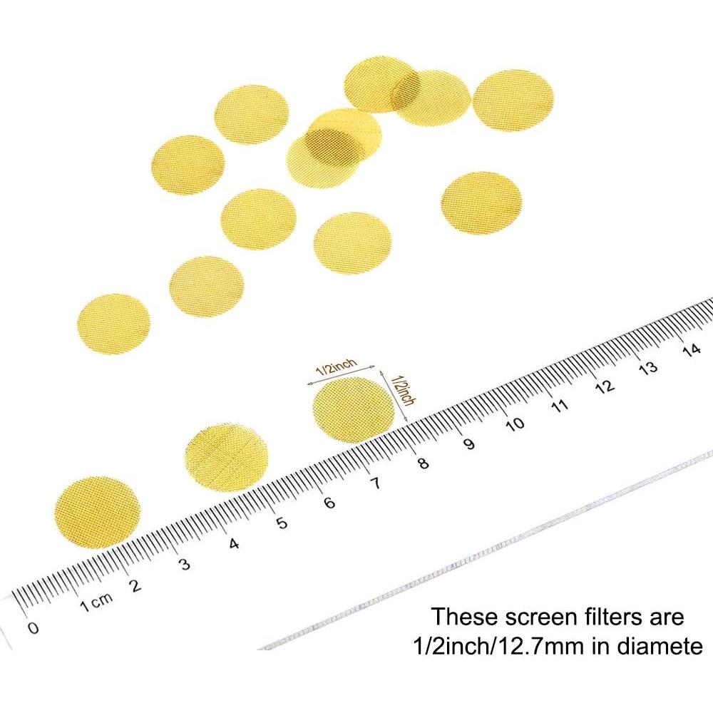 200 Pantallas de Tubo de Latón Premium 1.27 cm con Caja Metal