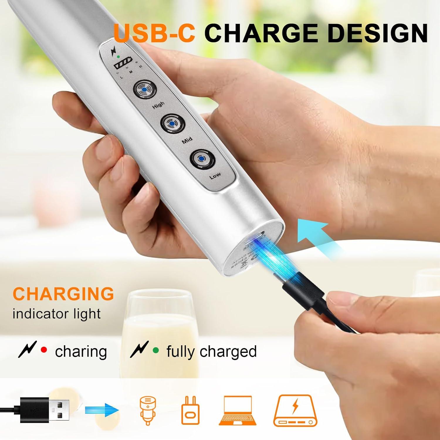 Batidor de Leche YUSWKO Recargable 800W 3 Velocidades