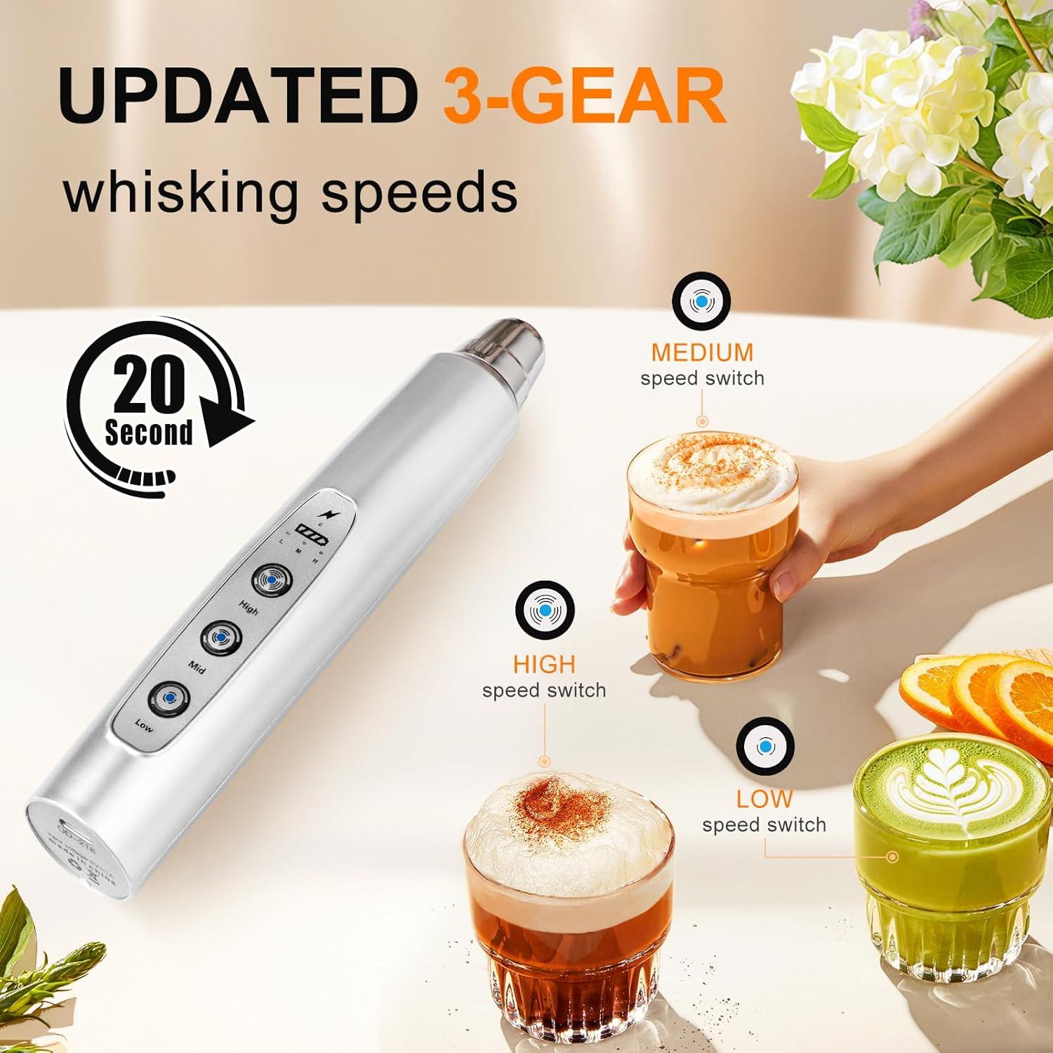 Batidor de Leche YUSWKO Recargable 800W 3 Velocidades