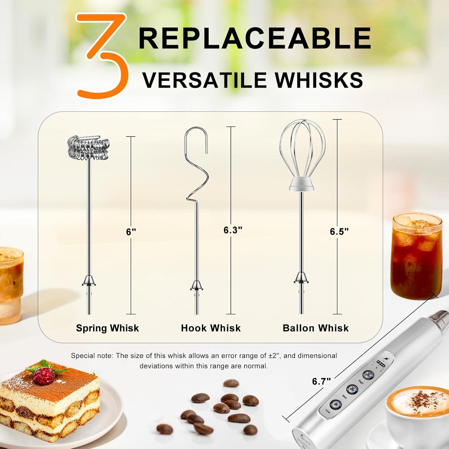 Batidor de Leche YUSWKO Recargable 800W 3 Velocidades