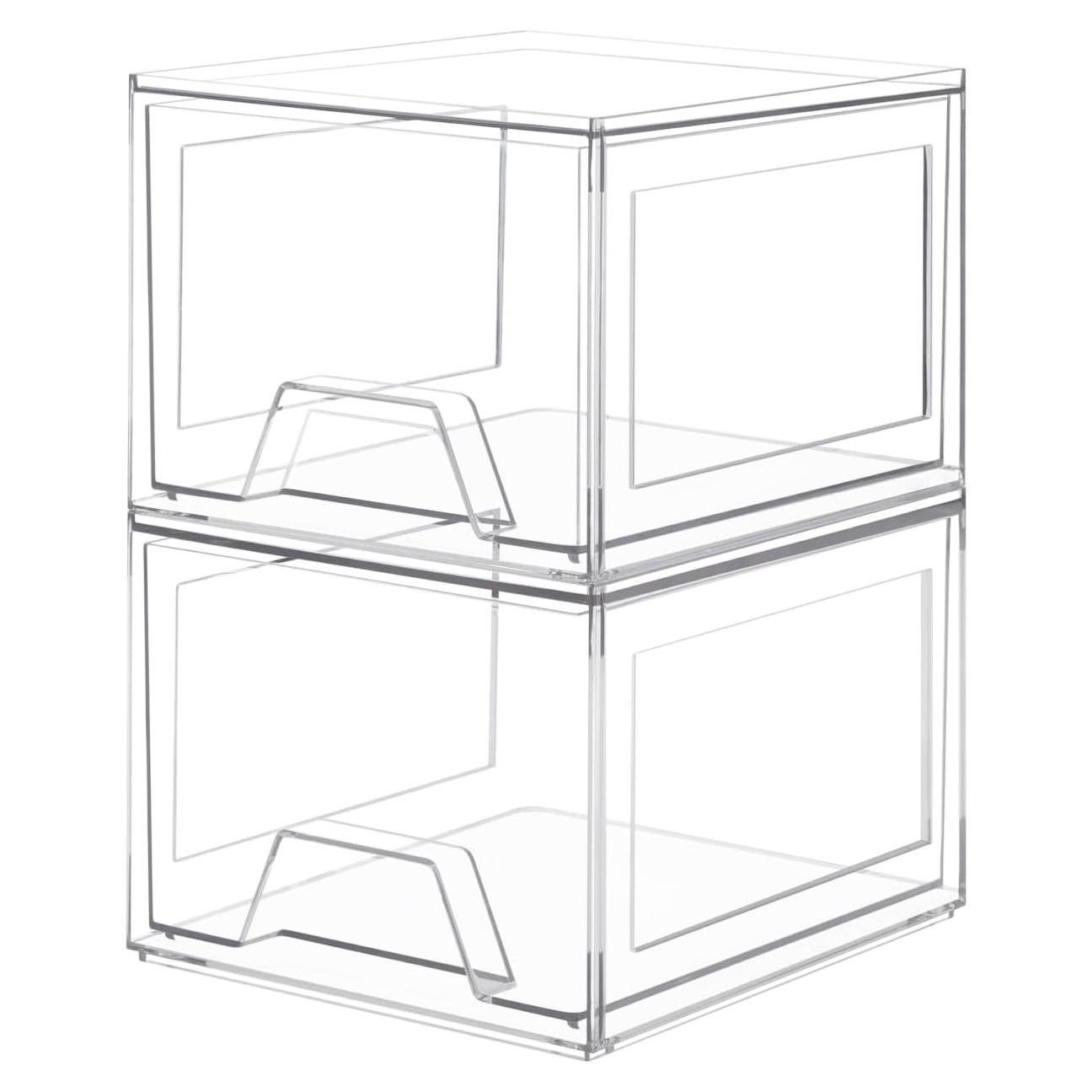 Cajones Organizadores Apilables Damomo 2 Piezas Acrílico Claro