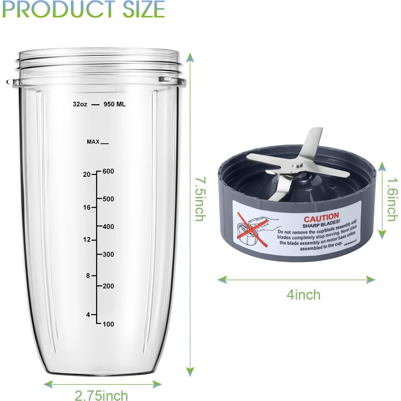 Piezas de Repuesto NutriBullet 32oz Cuchilla y Juntas