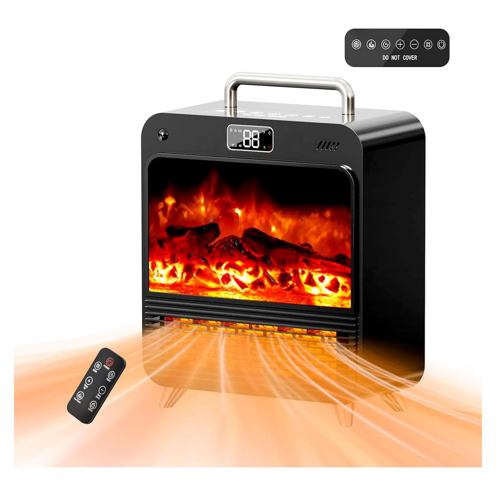 Calentador de Chimenea Eléctrico Feculs AD37 750/1500W 3 en 1