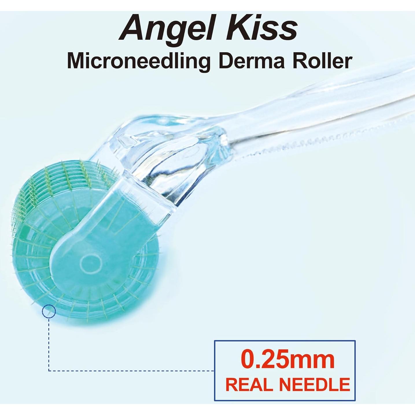 Rodillo Dermal Angel Kiss 0.25mm Titanio para Microneedling