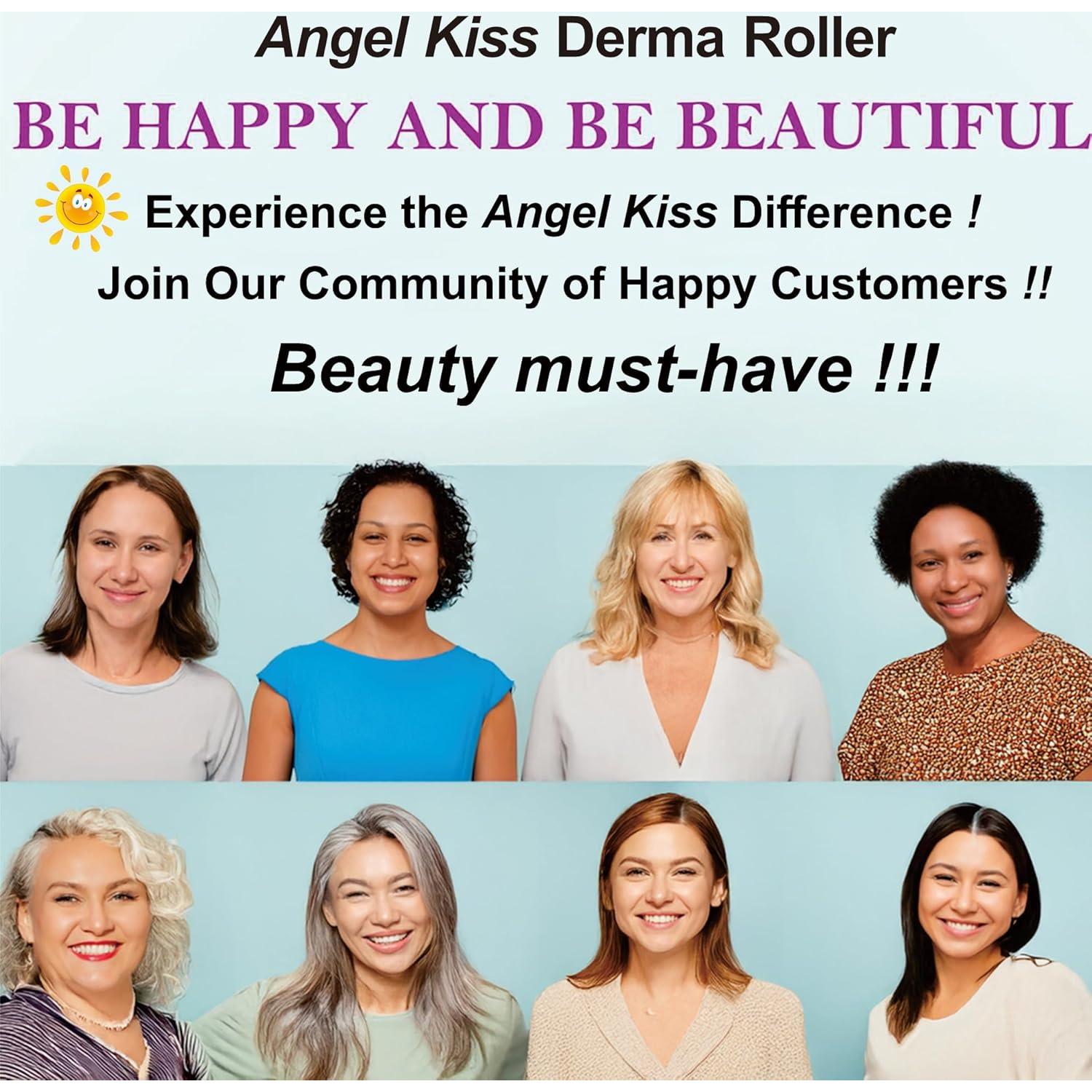 Rodillo Dermal Angel Kiss 0.25mm Titanio para Microneedling