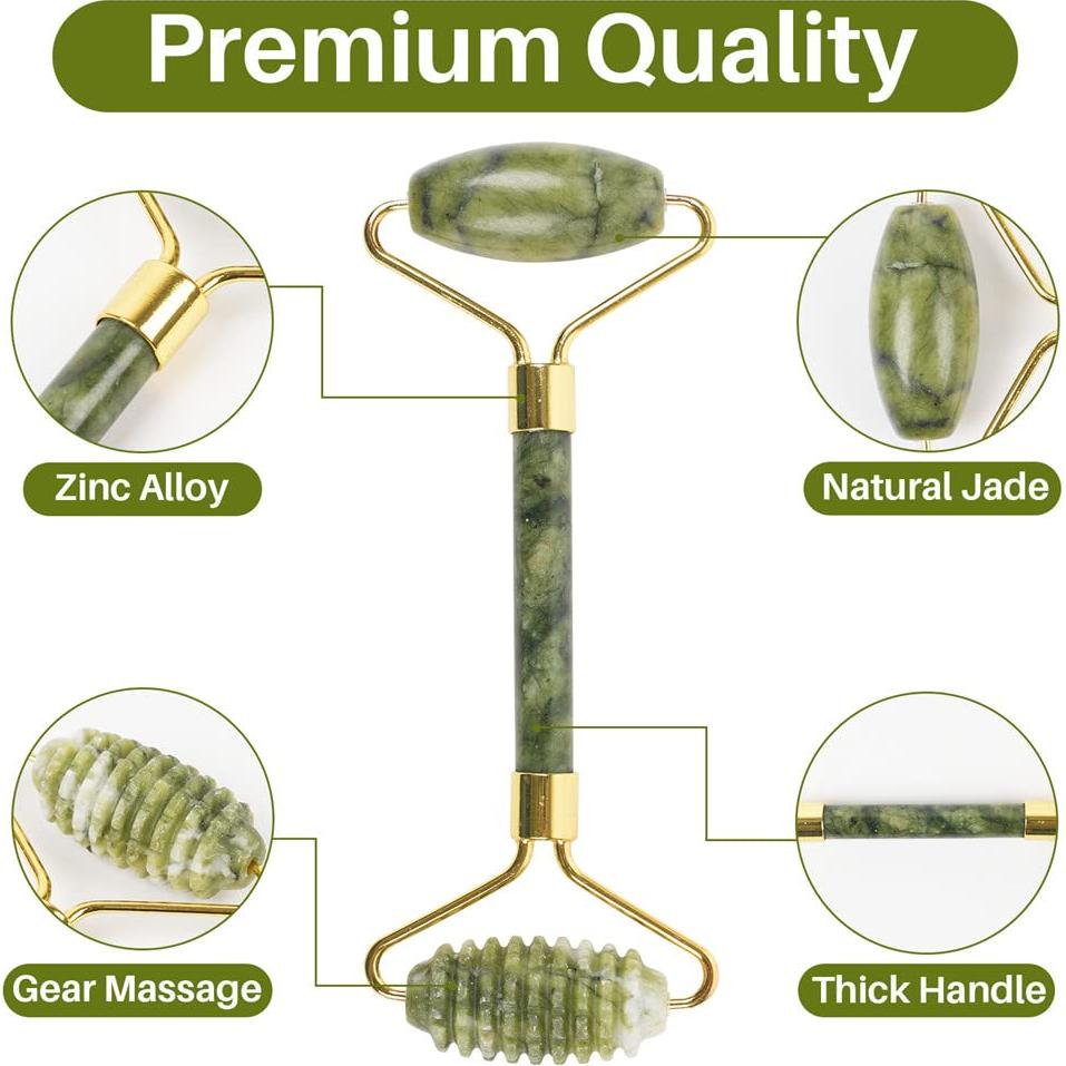 Rodillo Facial de Jade Shenghang 14.3x6.3cm Antiarrugas