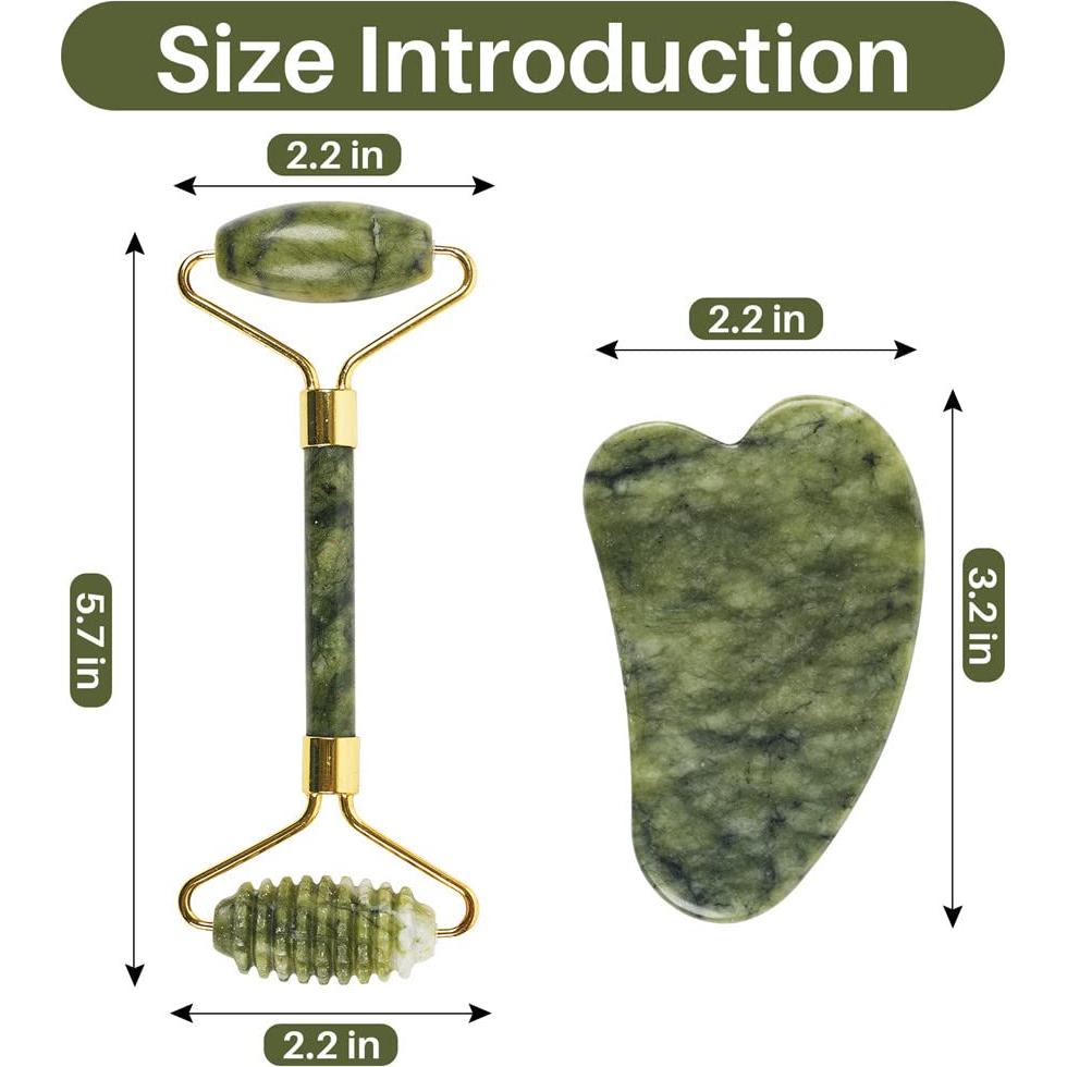 Rodillo Facial de Jade Shenghang 14.3x6.3cm Antiarrugas