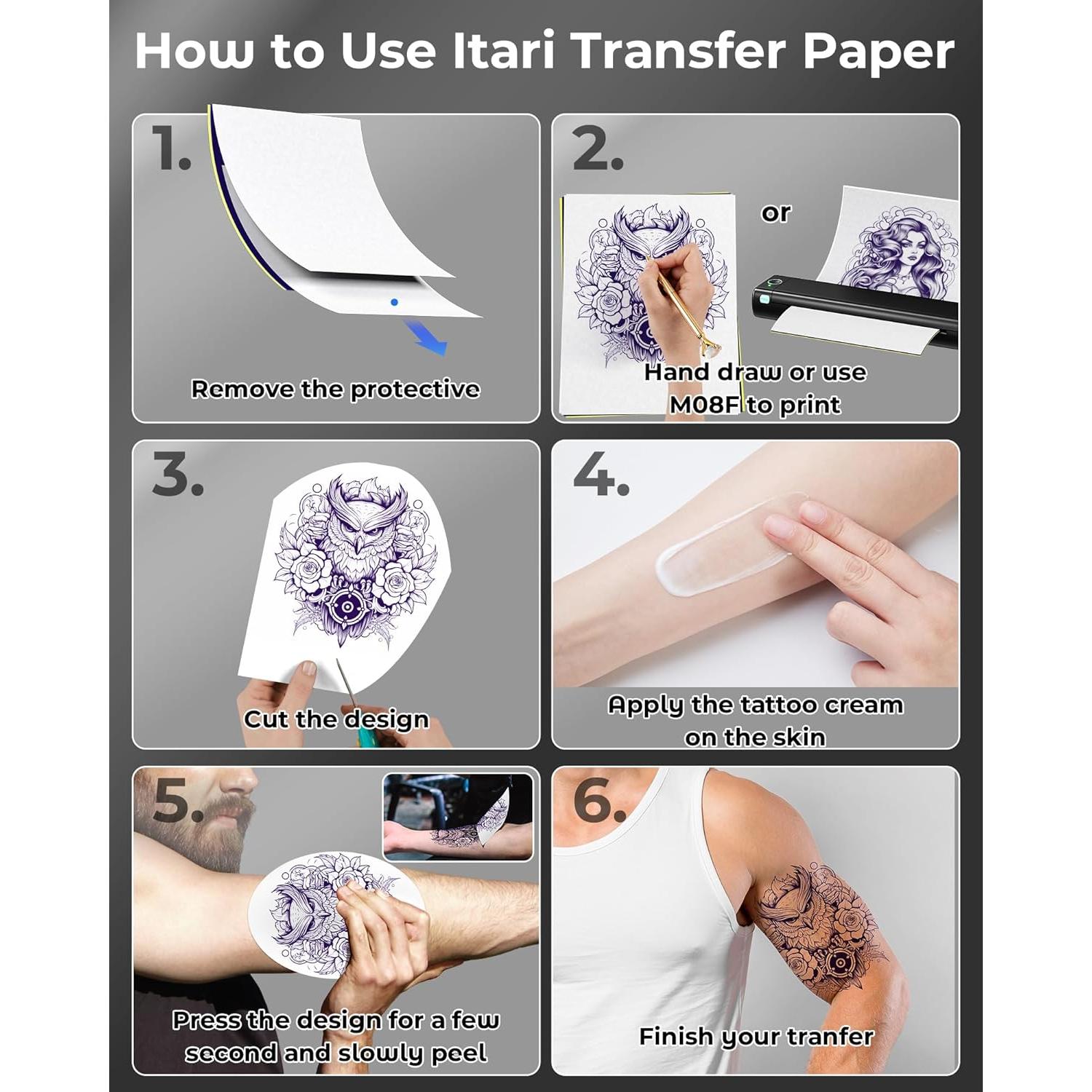 Papel de Transferencia de Tatuaje Itari A4 35 Hojas