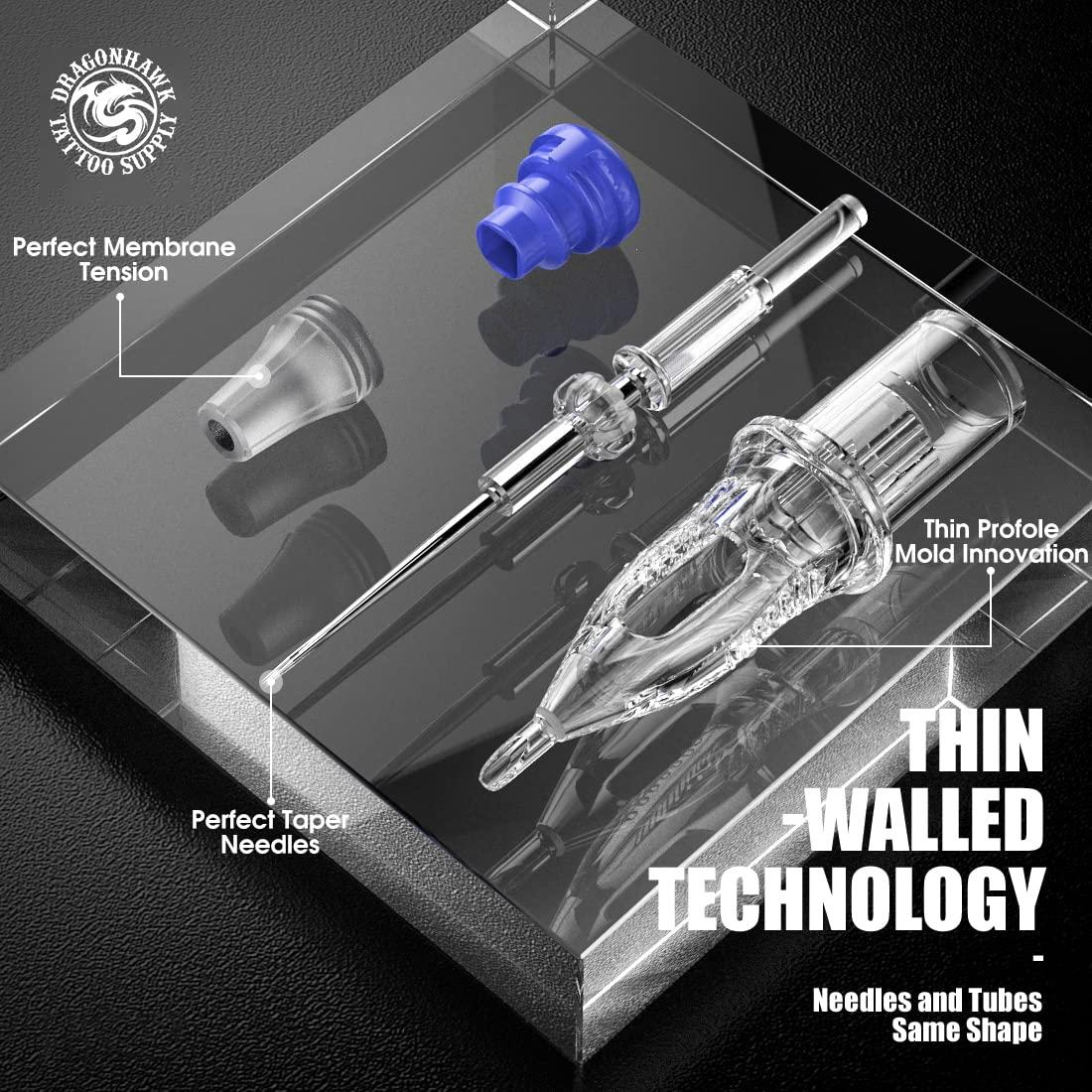 Agujas de Tatuaje Dragonhawk 20Pcs Cartucho 0803RL Desechables