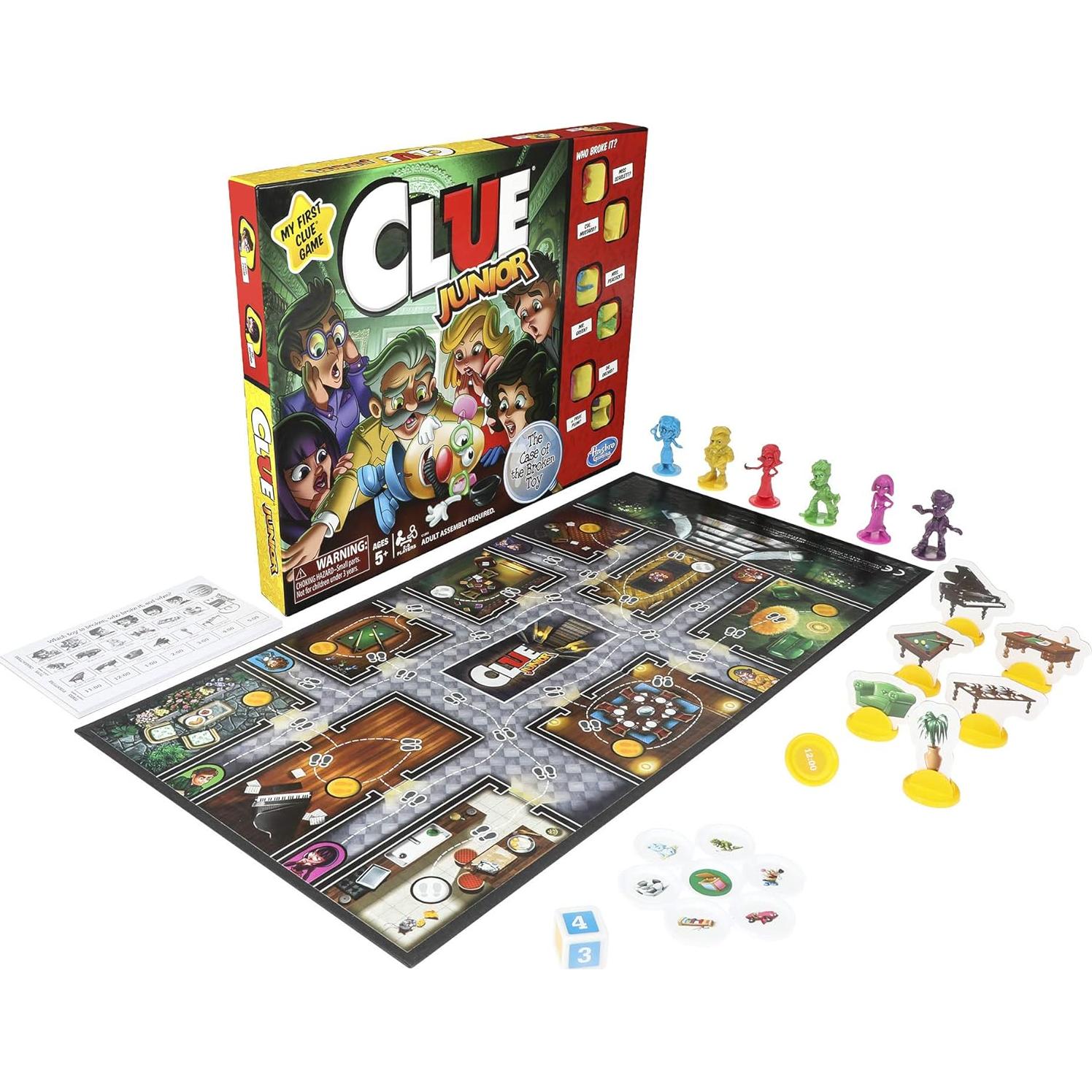 Juego de Mesa Clue Junior Hasbro para Niños + Misterio Juguete Roto