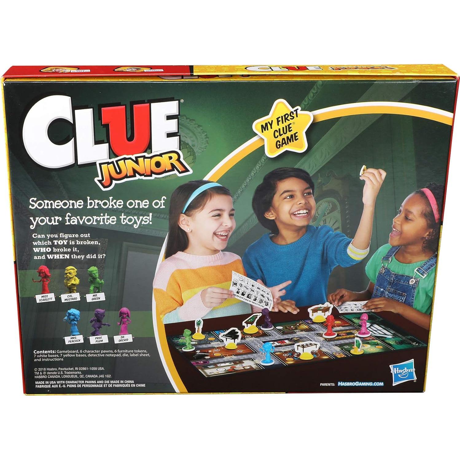 Juego de Mesa Clue Junior Hasbro para Niños + Misterio Juguete Roto
