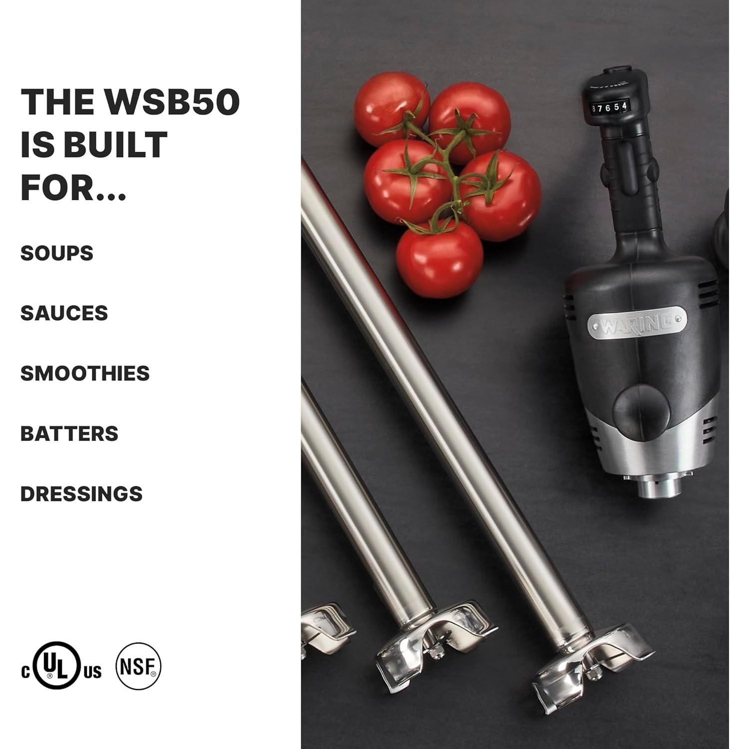 Batidora de Inmersión Waring WSB50 12" 10 Galones 1 HP