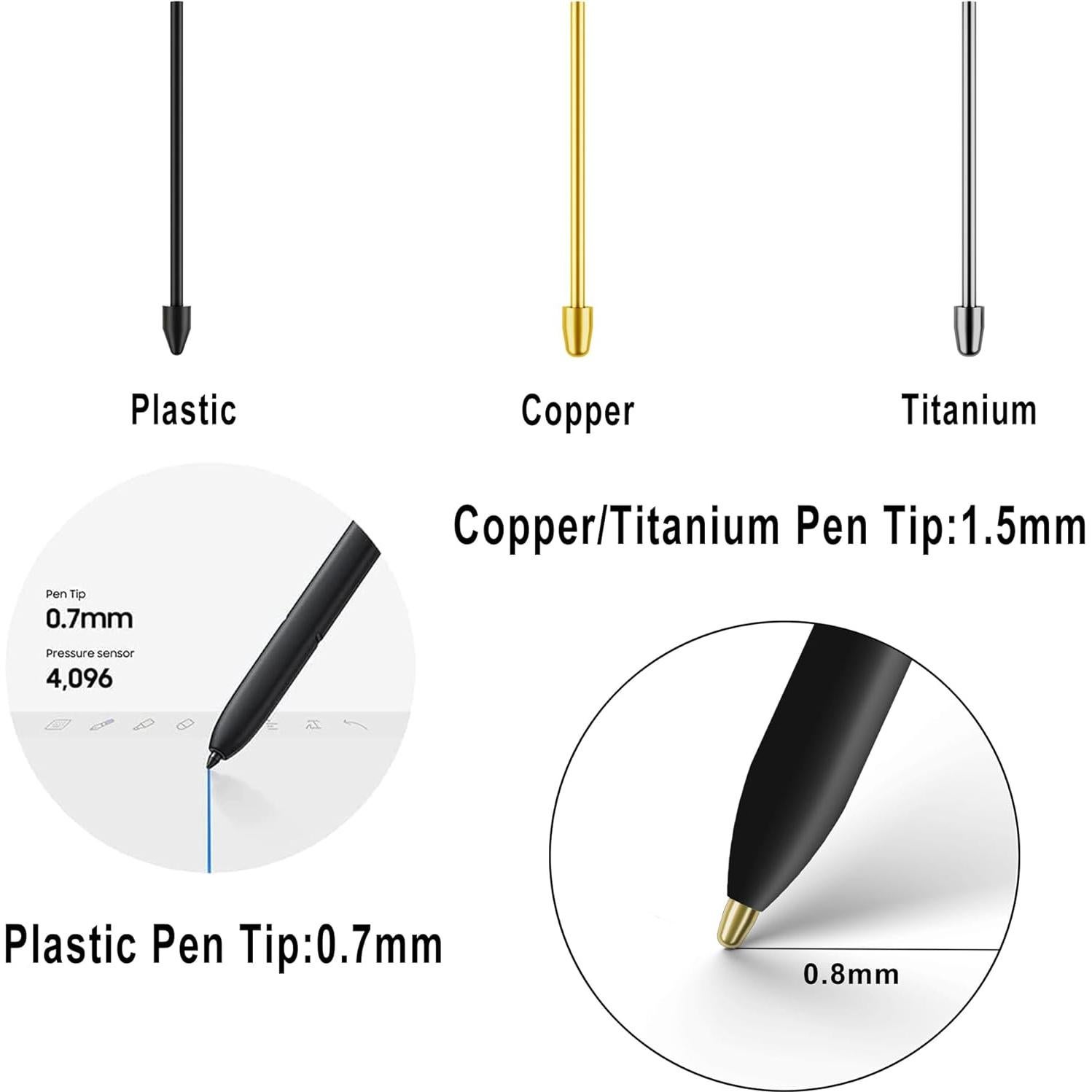 Puntas de Reemplazo S Pen para Samsung Galaxy Tab S10+ (2+6)