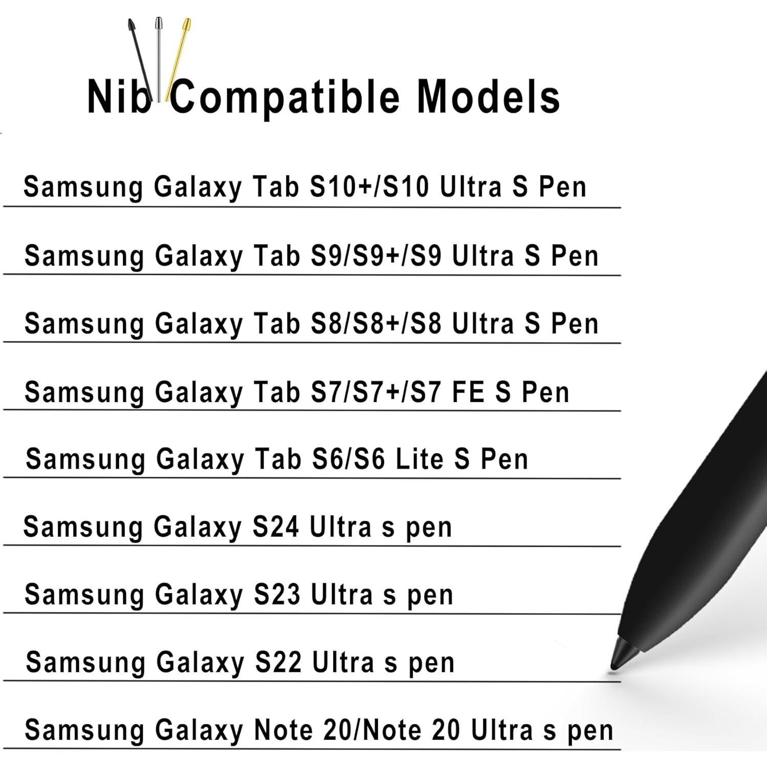 Puntas de Reemplazo S Pen para Samsung Galaxy Tab S10+ (2+6)