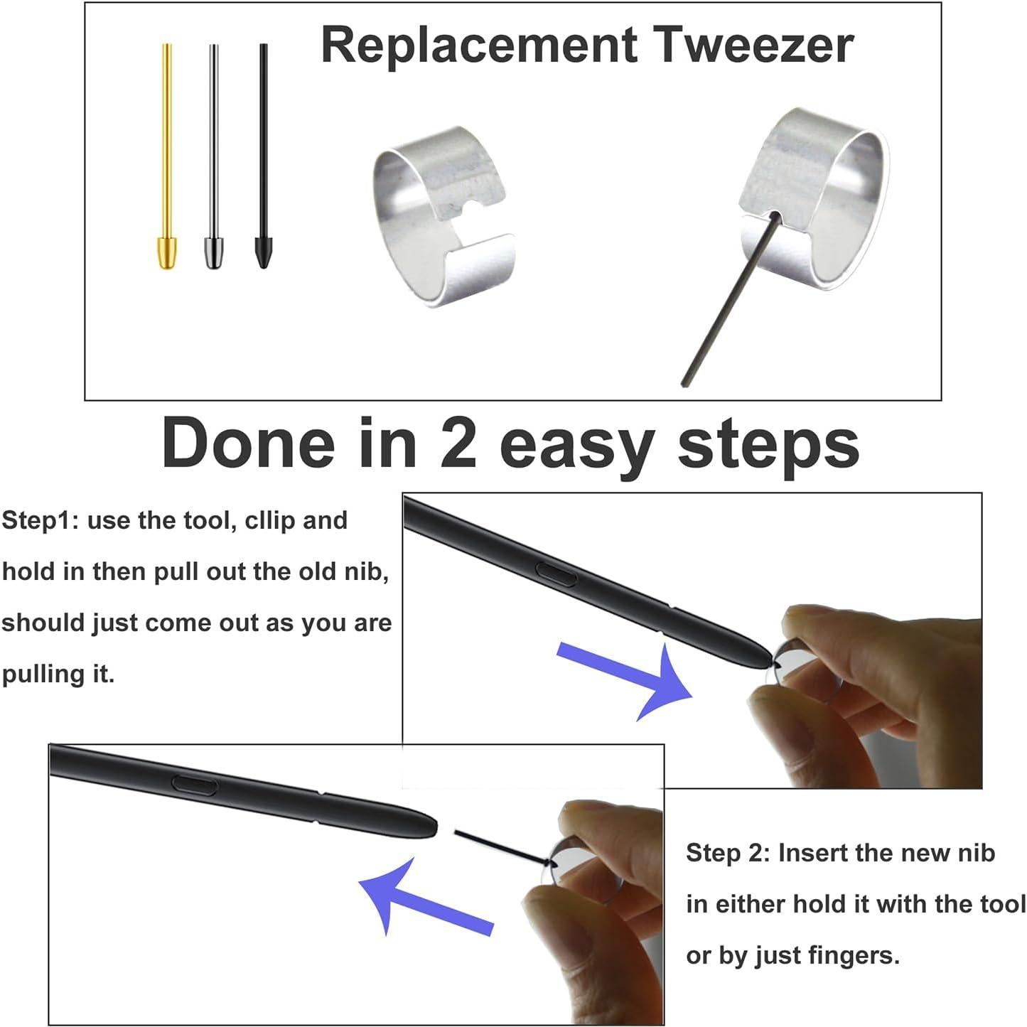 Puntas de Reemplazo S Pen para Samsung Galaxy Tab S10+ (2+6)