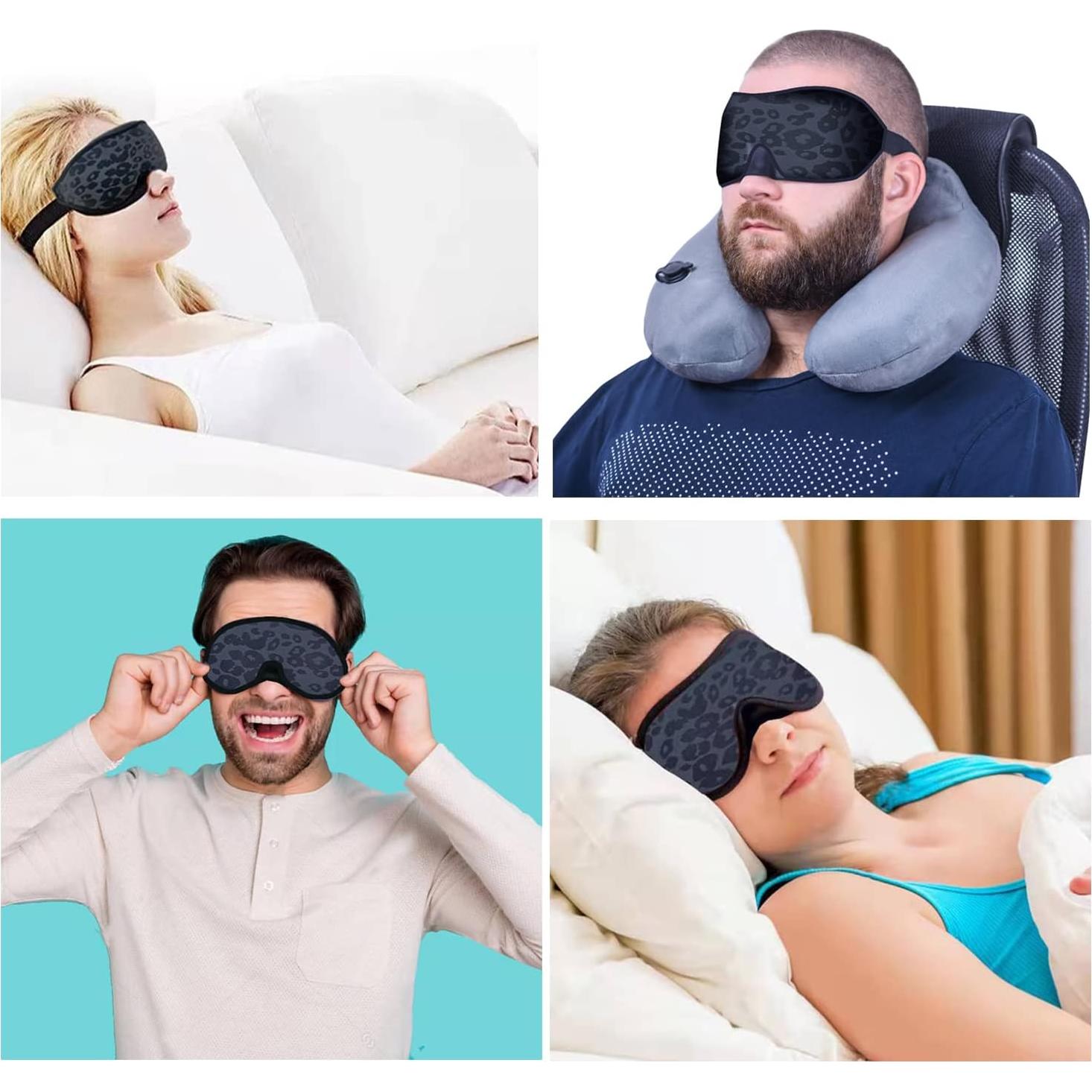 Máscara para Dormir FOX-TECH 100% Opaca Leopardo