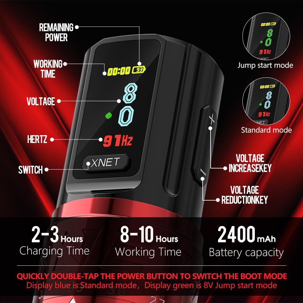 Máquina de Tatuaje Inalámbrica Xnet Bestia 2400mAh Ajustable