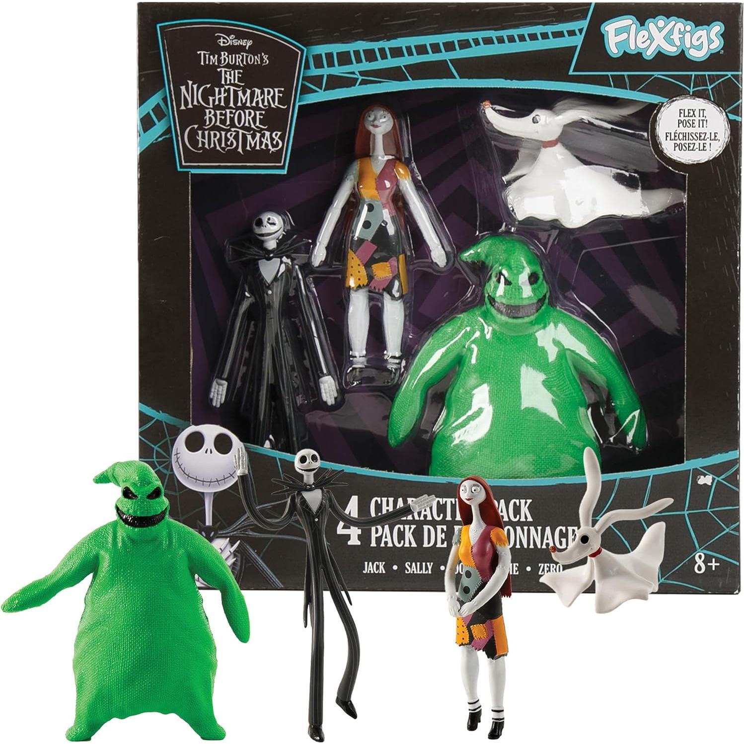 Figuras de Acción TCG Toys FleXfigs - Pesadilla Antes de Navidad - 4 Personajes