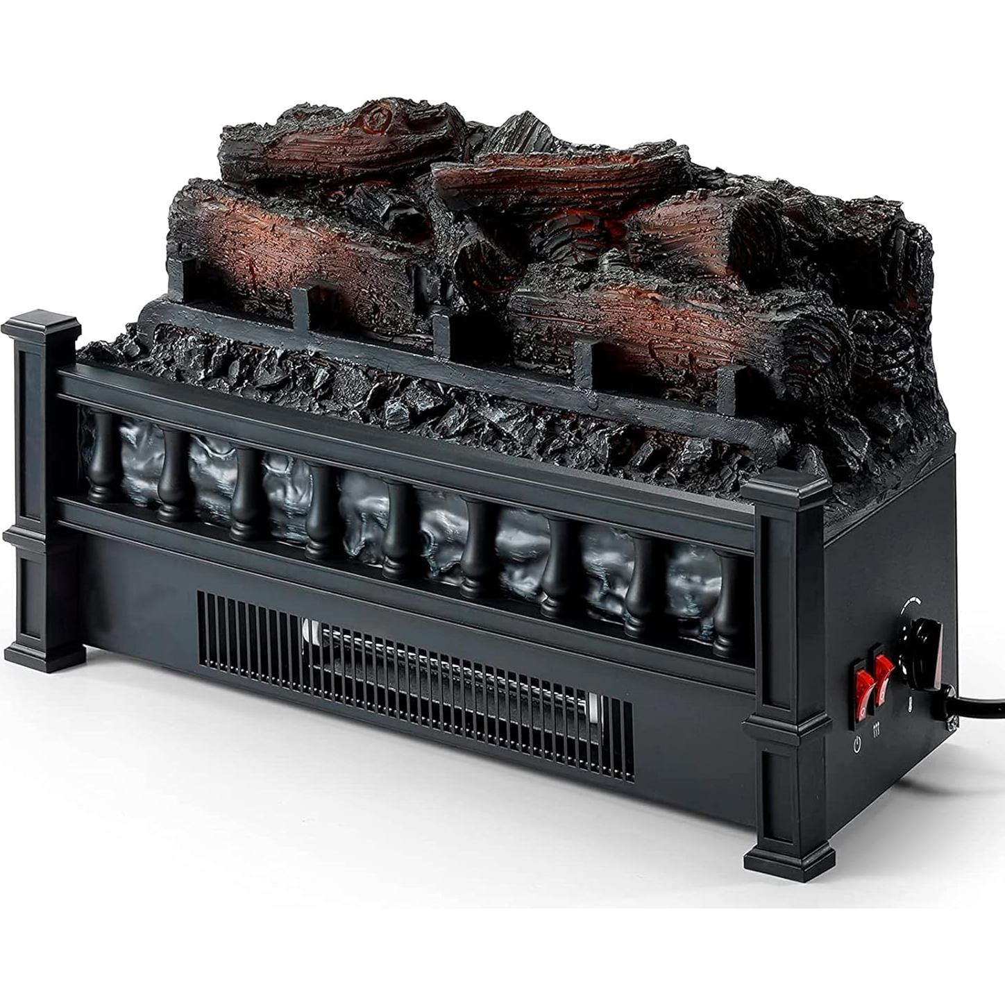 Calentador de Chimenea Eléctrico GarveeHome 20" Negro Efecto Llama