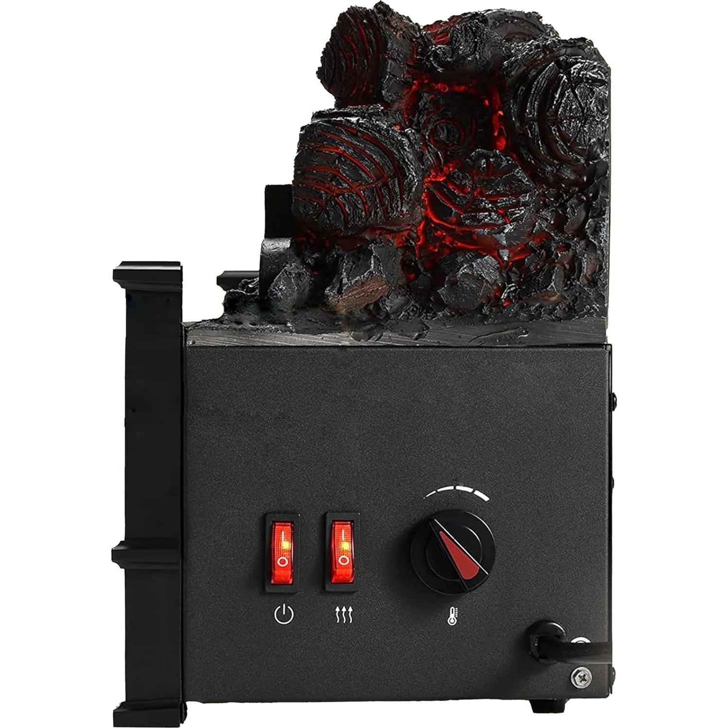 Calentador de Chimenea Eléctrico GarveeHome 20" Negro Efecto Llama