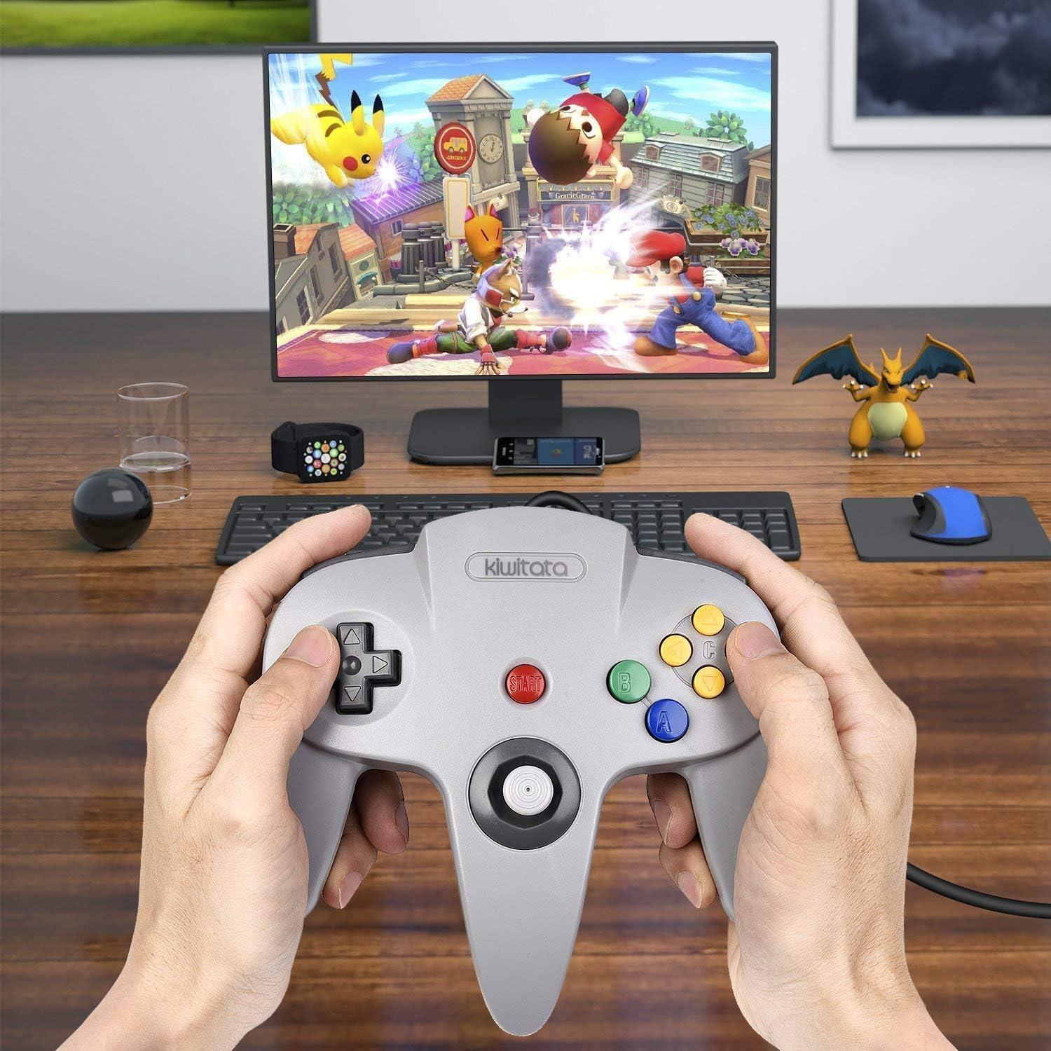 Controlador USB KIWITATA N64 para PC y Mac - Gris