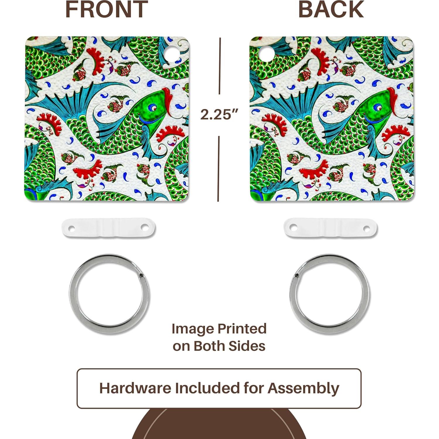 Llavero 3dRose Antiguos Diseños Islámicos de Cerámica