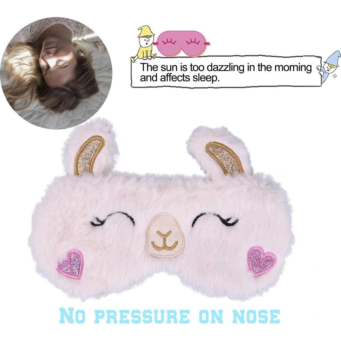 Máscara de Dormir Ulbemoll Beige Alpaca, 20cm, Peluche Suave