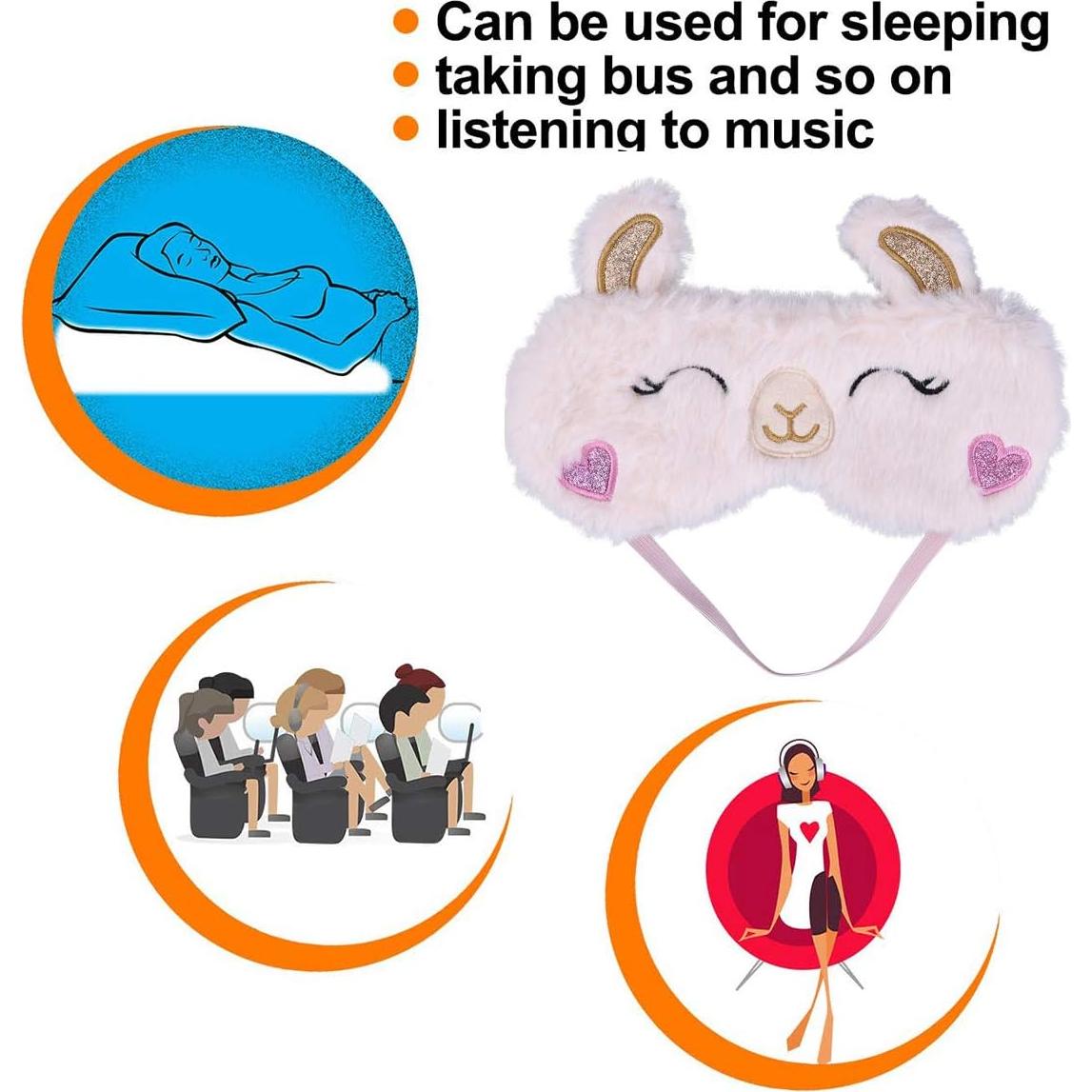 Máscara de Dormir Ulbemoll Beige Alpaca, 20cm, Peluche Suave