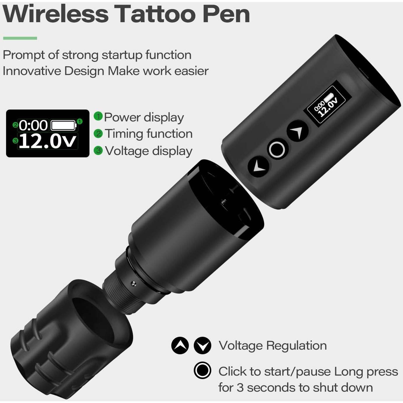 Kit de pluma de tatuaje OZER Inalámbrico 53Pcs con Agujas