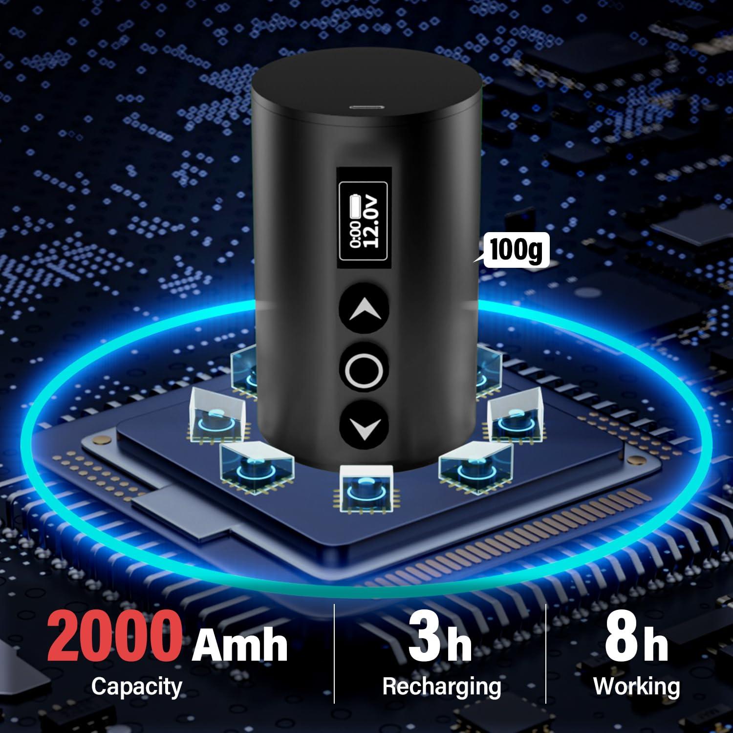 Kit de pluma de tatuaje OZER Inalámbrico 53Pcs con Agujas