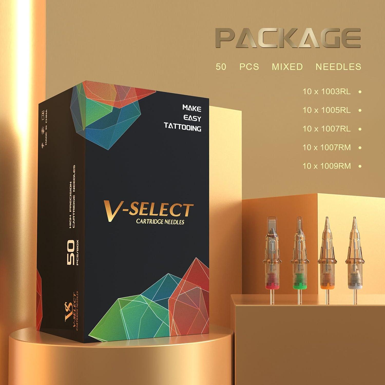 Agujas de Cartucho de Tatuaje EZTAT2 Mezcladas 50Pcs #10