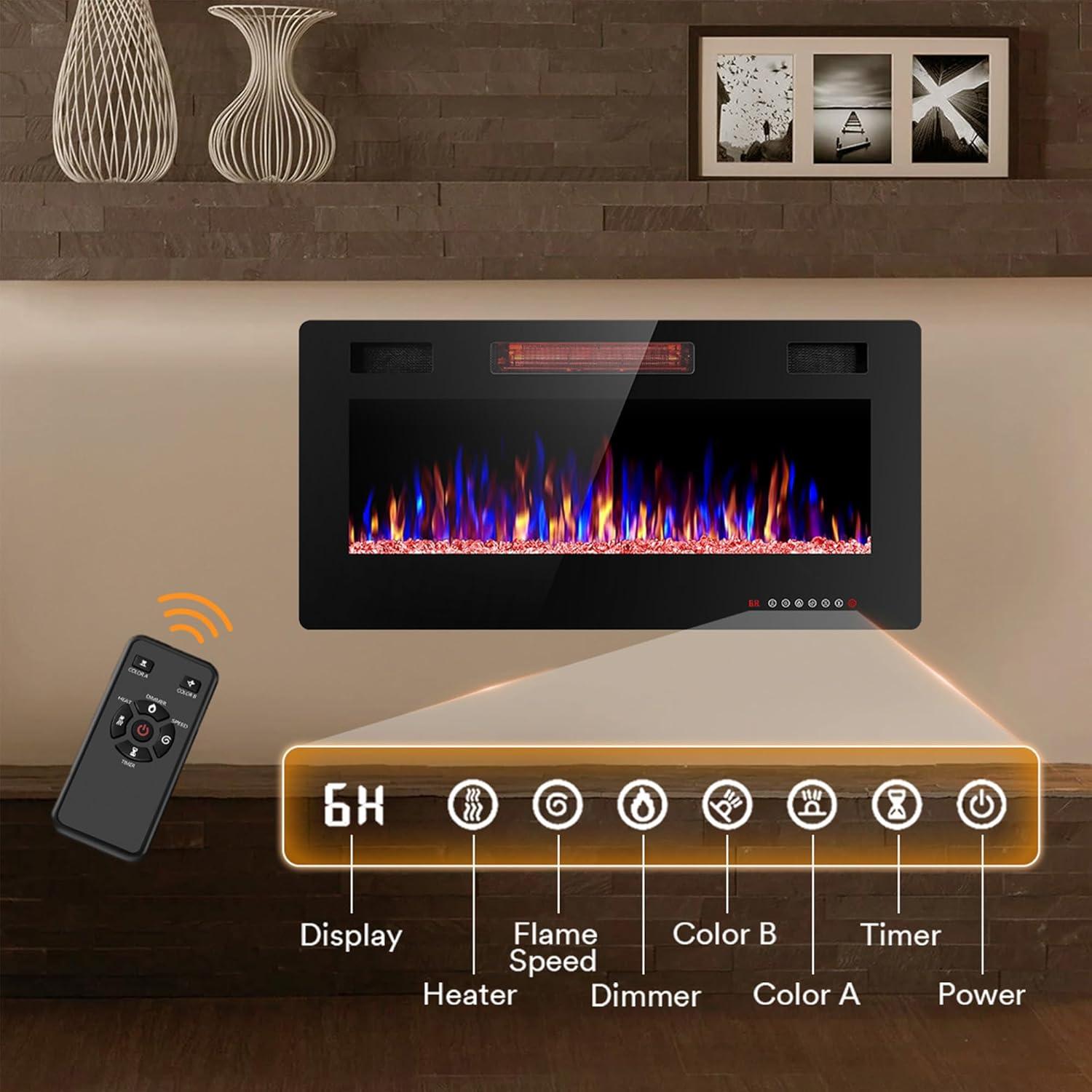 Chimenea Eléctrica Joy Pebble RFH-3601LC 91.4 cm 750/1500W