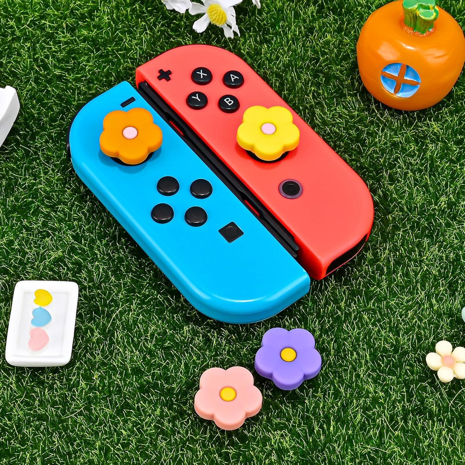 Tapas de agarre DLseego para Joy-Con Switch Lite OLED - Flor 1