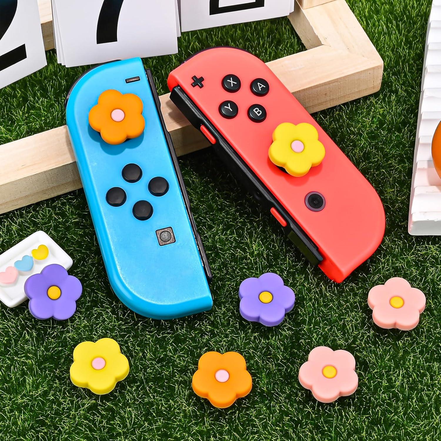 Tapas de agarre DLseego para Joy-Con Switch Lite OLED - Flor 1
