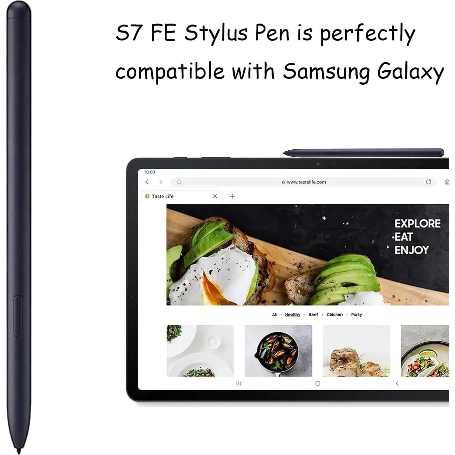 2 Stylus Pen Anglepingping para Galaxy Tab S7 FE Negro