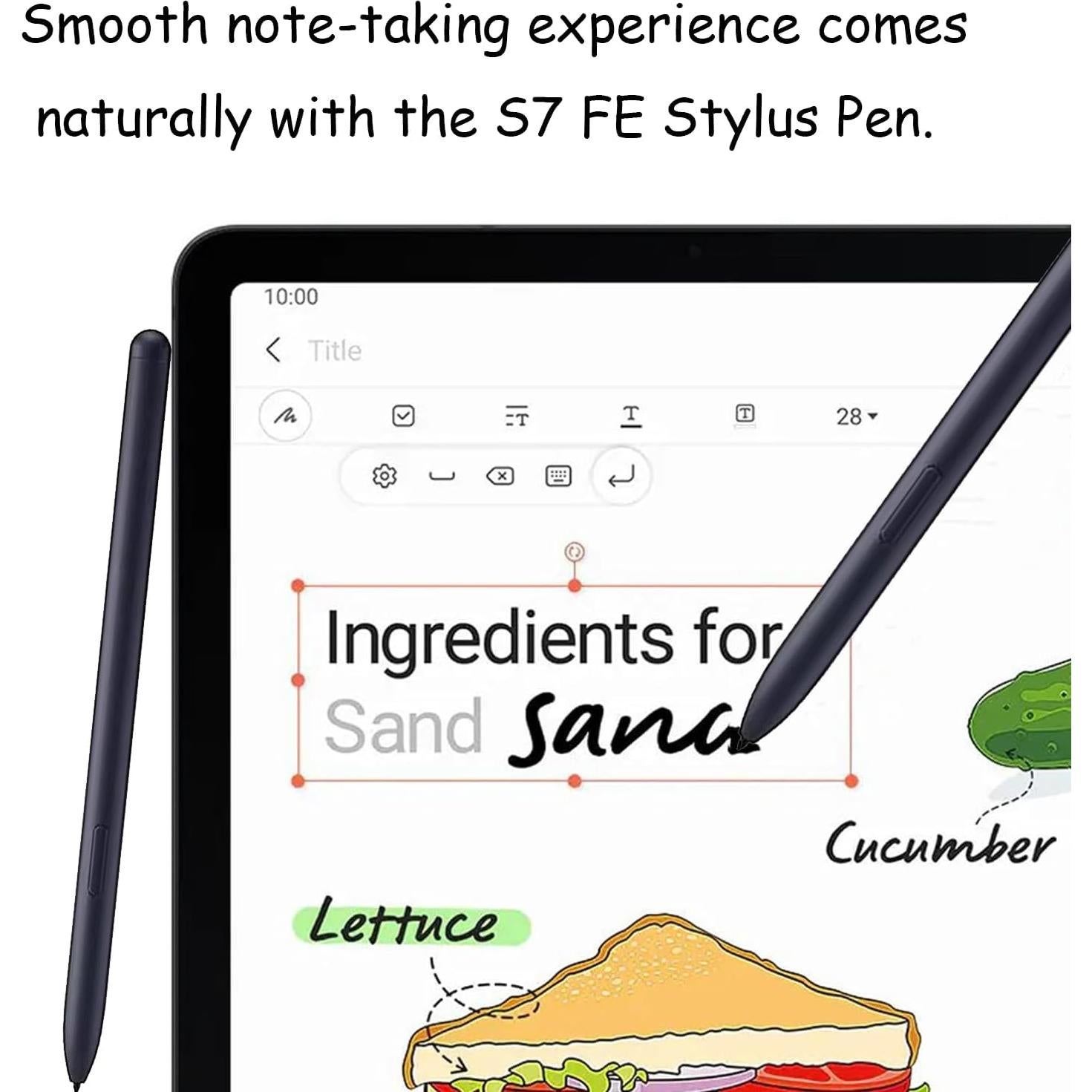 2 Stylus Pen Anglepingping para Galaxy Tab S7 FE Negro