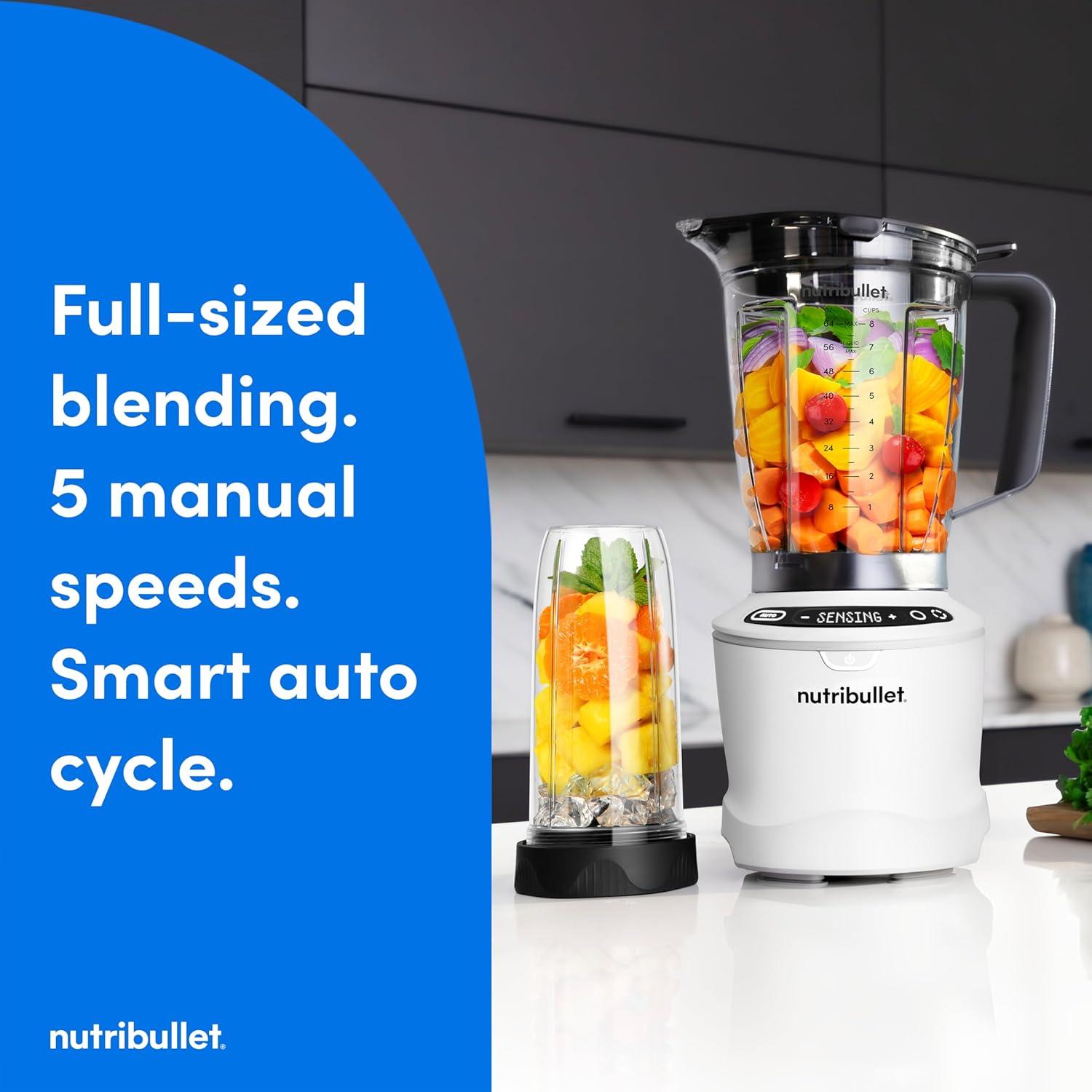 Licuadora NutriBullet SmartSense 1400W 5 Velocidades Blanco