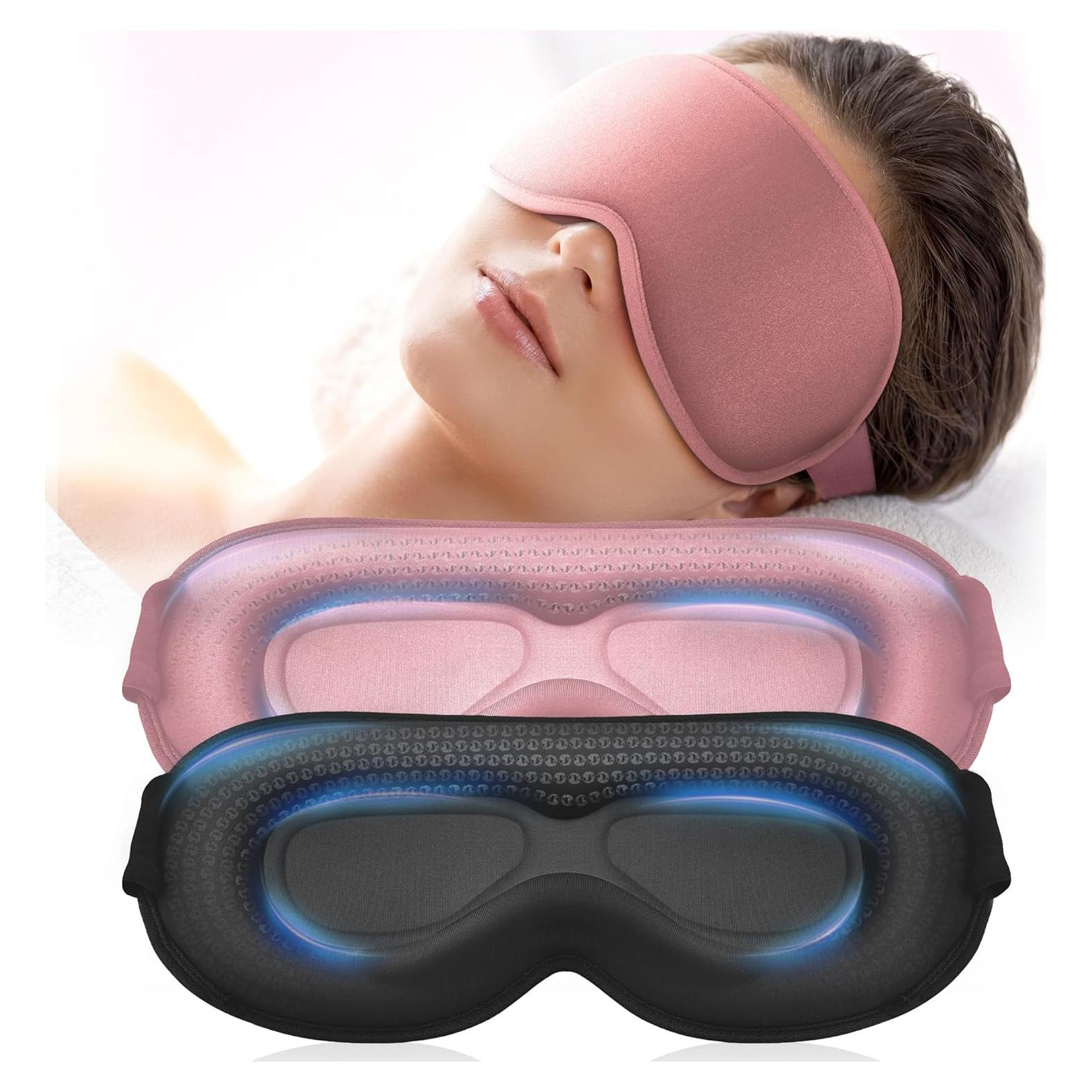 Máscara de Ojos con Peso Facemoon 3D - 2 Paquete Rosa Negro