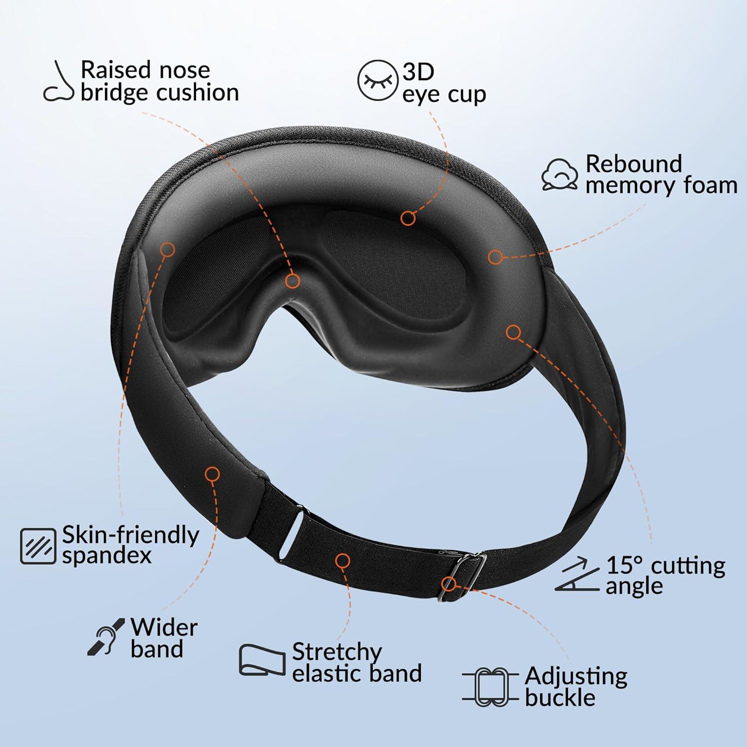 Máscara de Ojos con Peso Facemoon 3D - 2 Paquete Rosa Negro